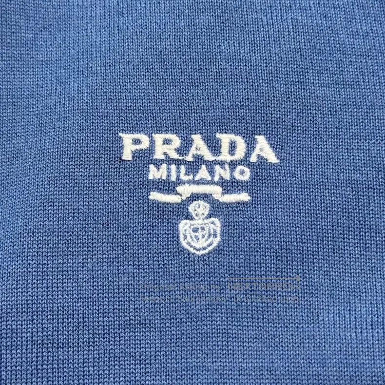 Prada Prada Blue classic embroidered logo sheep wool sweater Size US S / EU 44-46 / 1 - 8 Thumbnail