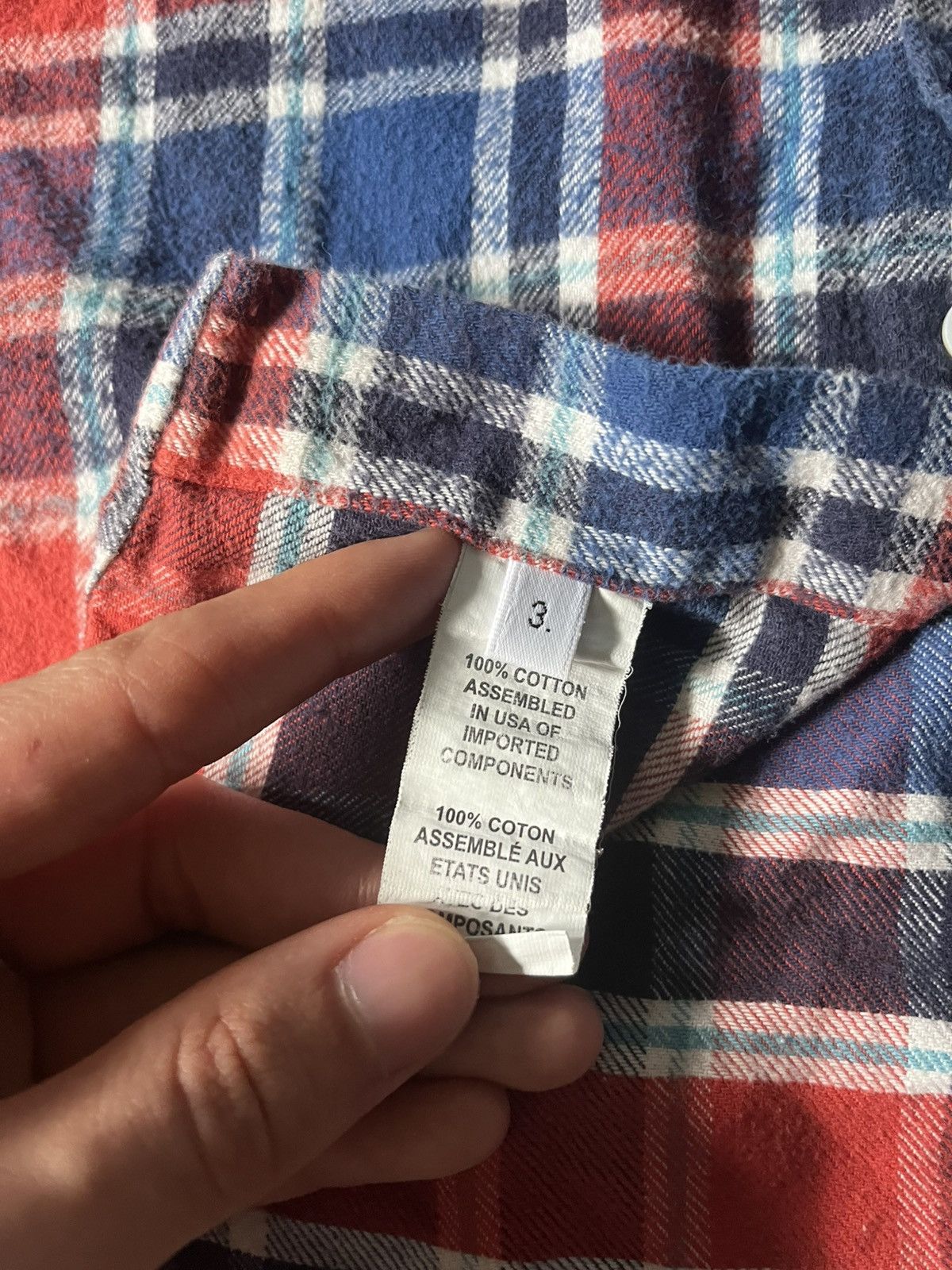 Thom Browne Thom Browne flannel red navy plaid button up shirt Size US L / EU 52-54 / 3 - 12 Thumbnail
