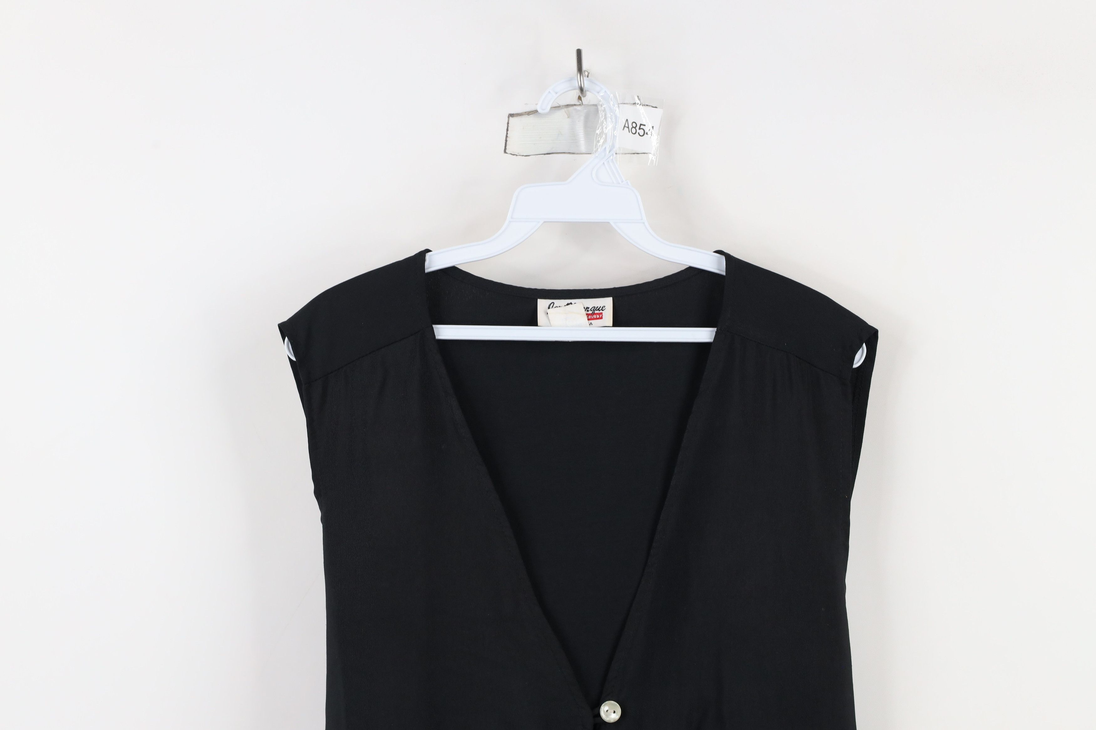 Vintage Vintage 90s Streetwear Flower Button Vest Jacket Black Size XS / US 0-2 / IT 36-38 - 2 Thumbnail