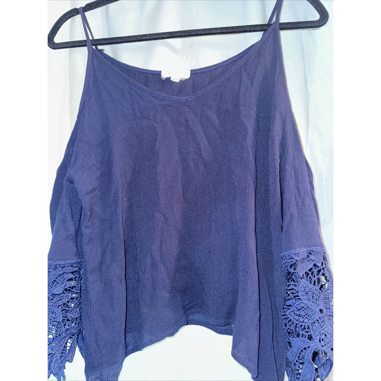 Other Agaci Womens Large Blouse Shirt Top Blue Cold Shoulder Pullo Size L / US 10 / IT 46 - 6 Thumbnail