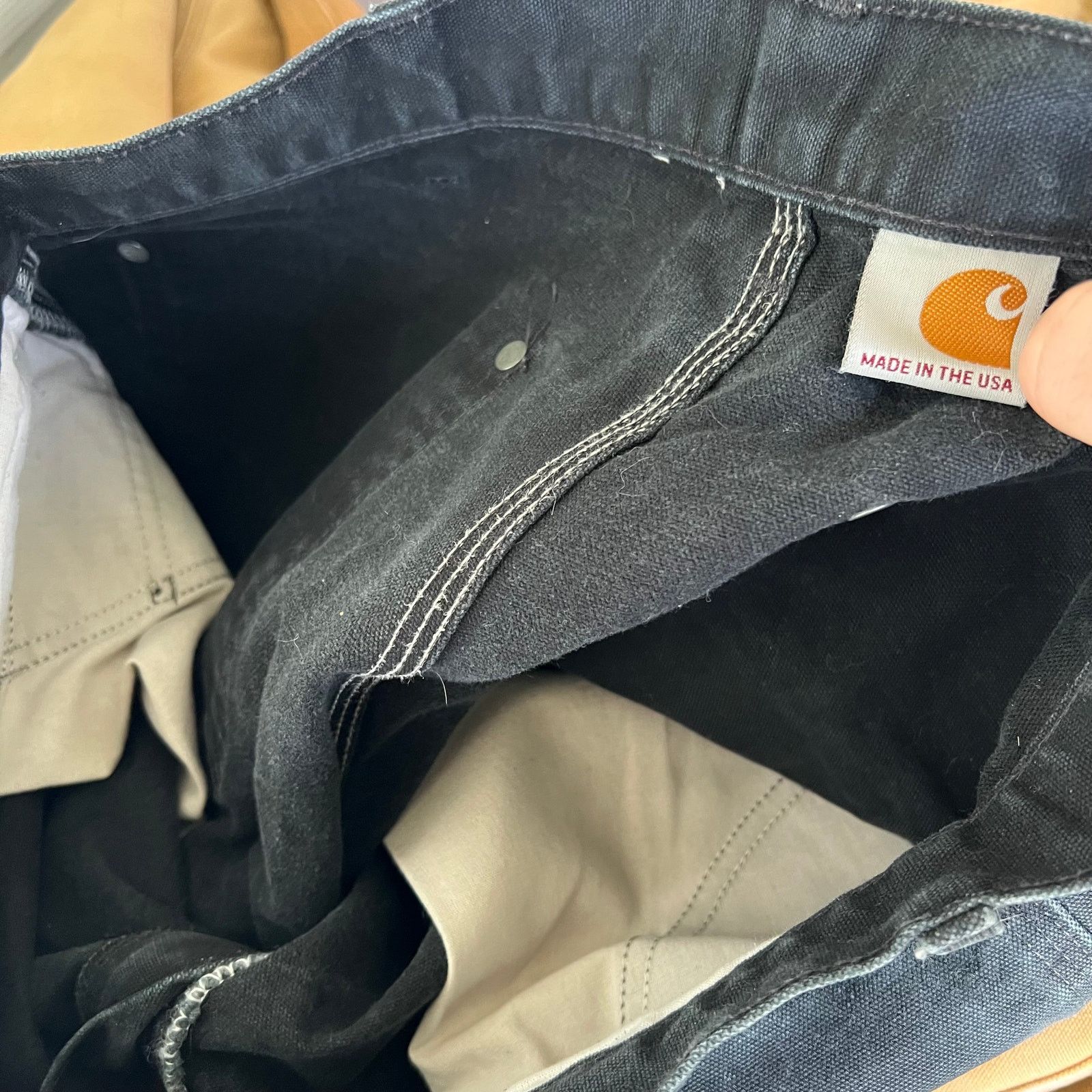 Carhartt × Vintage Carhartt faded black double knee work wear carpenter pants Size US 35 - 6 Thumbnail