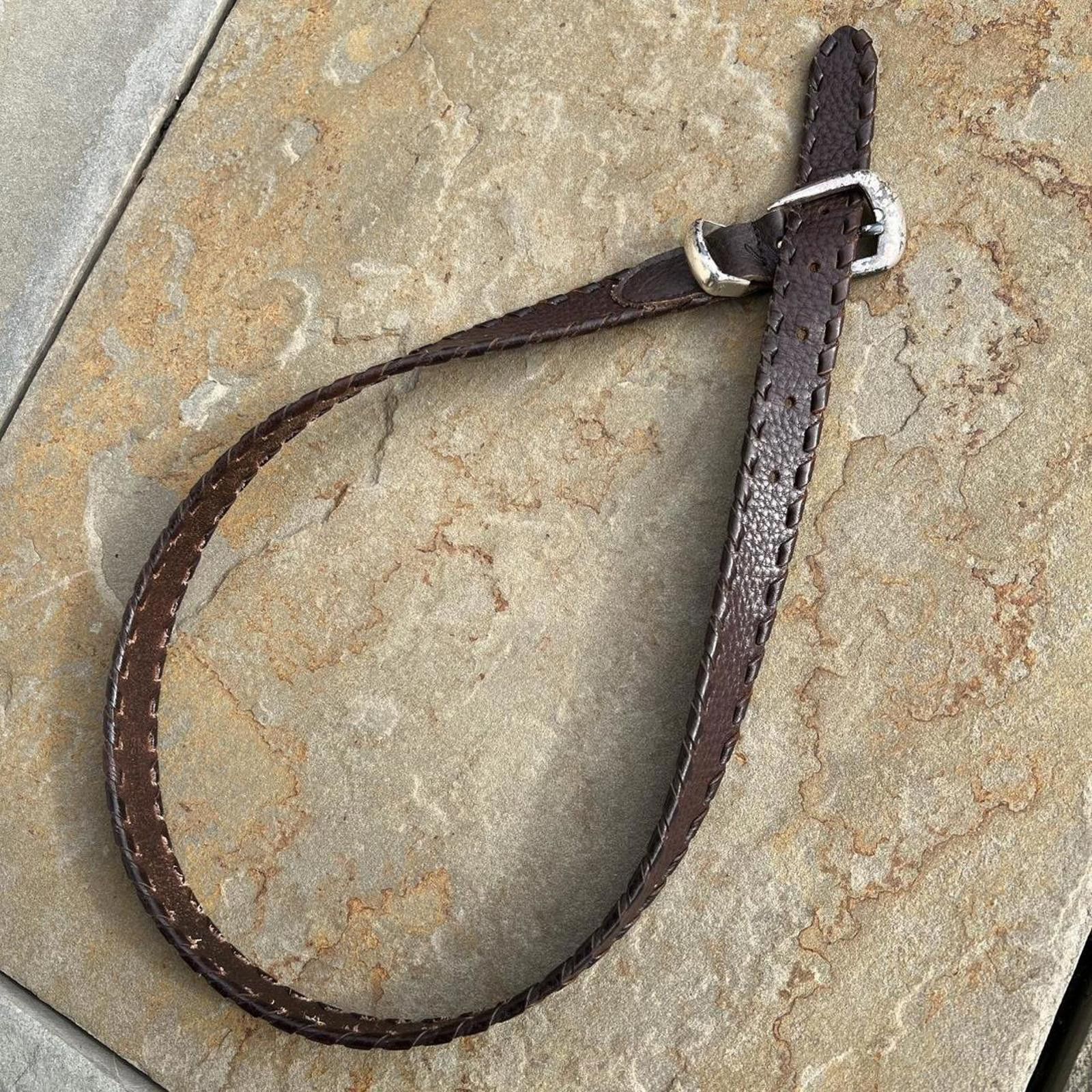 Other Y2K Dark Brown Woven Edge Leather Belt Size ONE SIZE - 1 Thumbnail