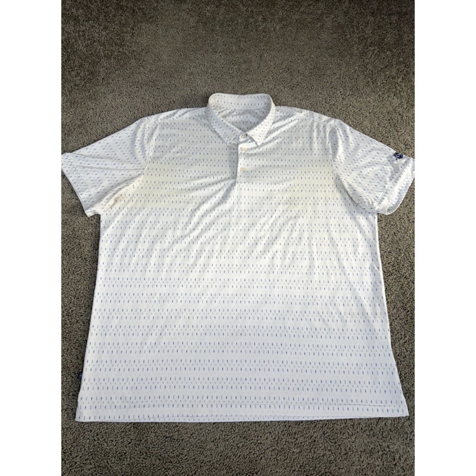 Mizzen+Main Mizzen+Main Polo Shirt Mens 2XL White Blue Medallion Cross Print Golf Casual Polo Shirt Mens 2XL White Blue Medallion Cross Print Golf Size US XXL / EU 58 / 5 - 2 Thumbnail
