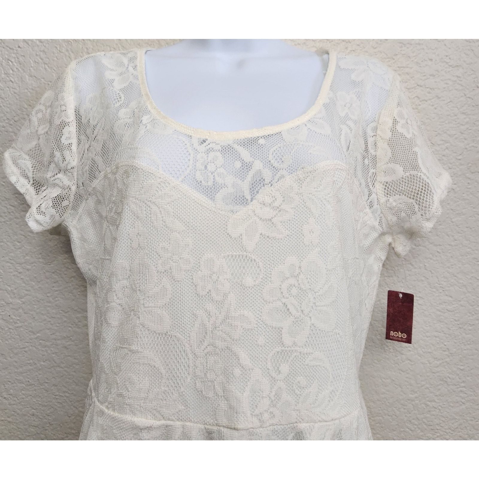 Other No boundaries Cream Lace Overlay Mini Dress XL 15 17 NWT Size XL / US 12-14 / IT 48-50 - 2 Thumbnail