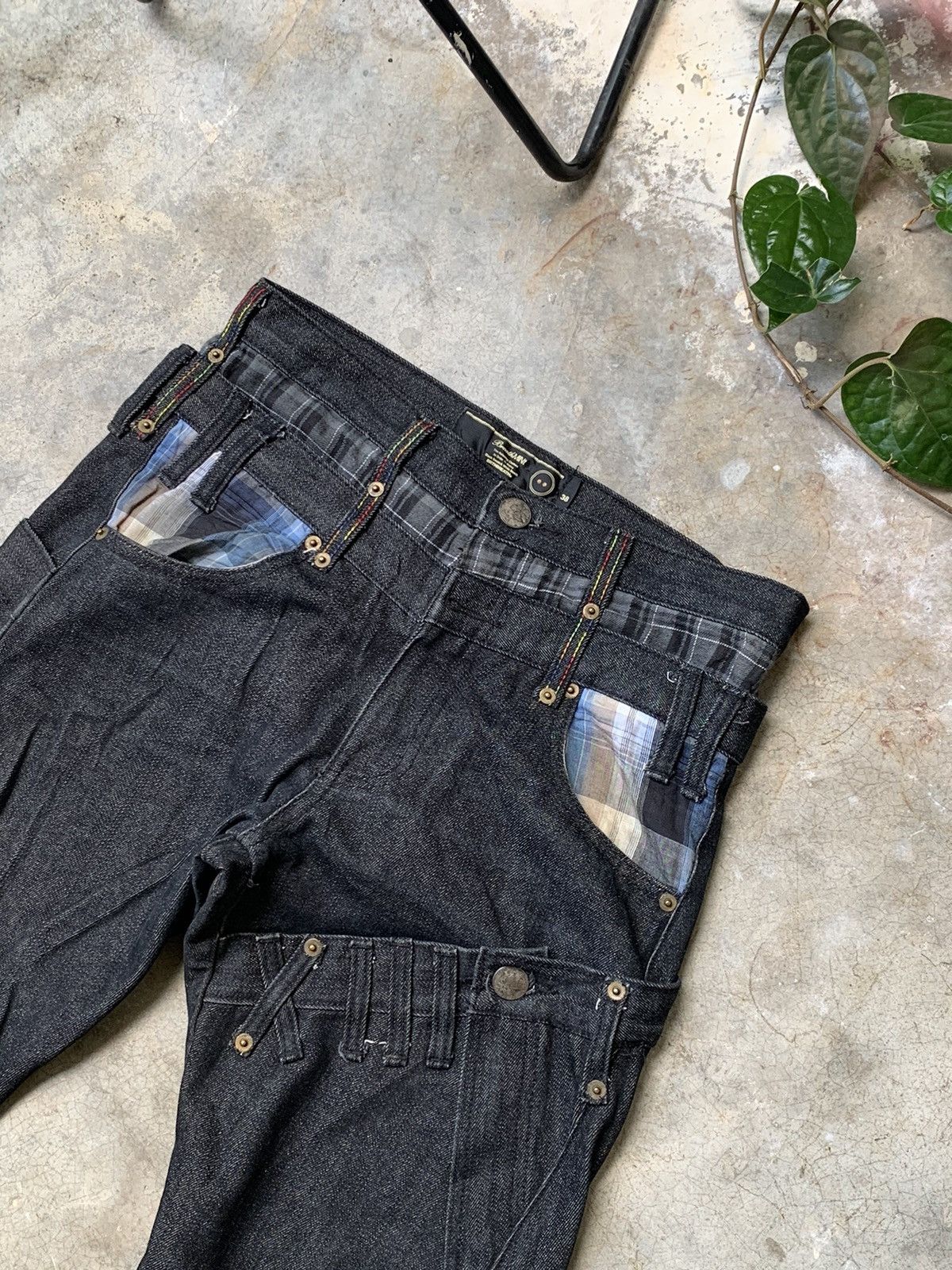 If Six Was Nine 🔥VERY RARE🔥BREATHMINT Punk Tartan Triple Waist Denim Size US 31 - 3 Thumbnail