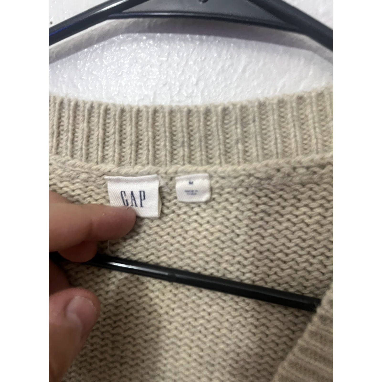 Gap GAP Women's Medium Beige Wool Linen Acrylic Blend Sweater Long Sleeve Tie Front Size M / US 6-8 / IT 42-44 - 3 Thumbnail