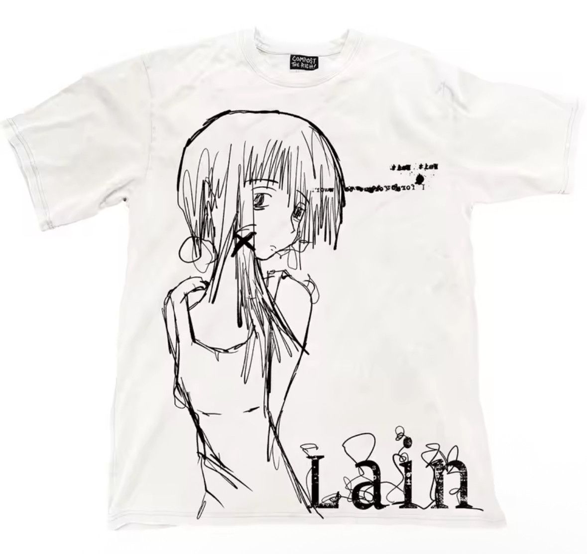 Japanese Brand Y2K Streetwear Anime Lain Sketch Print White T-Shirt Size US S / EU 44-46 / 1 - 1 Thumbnail