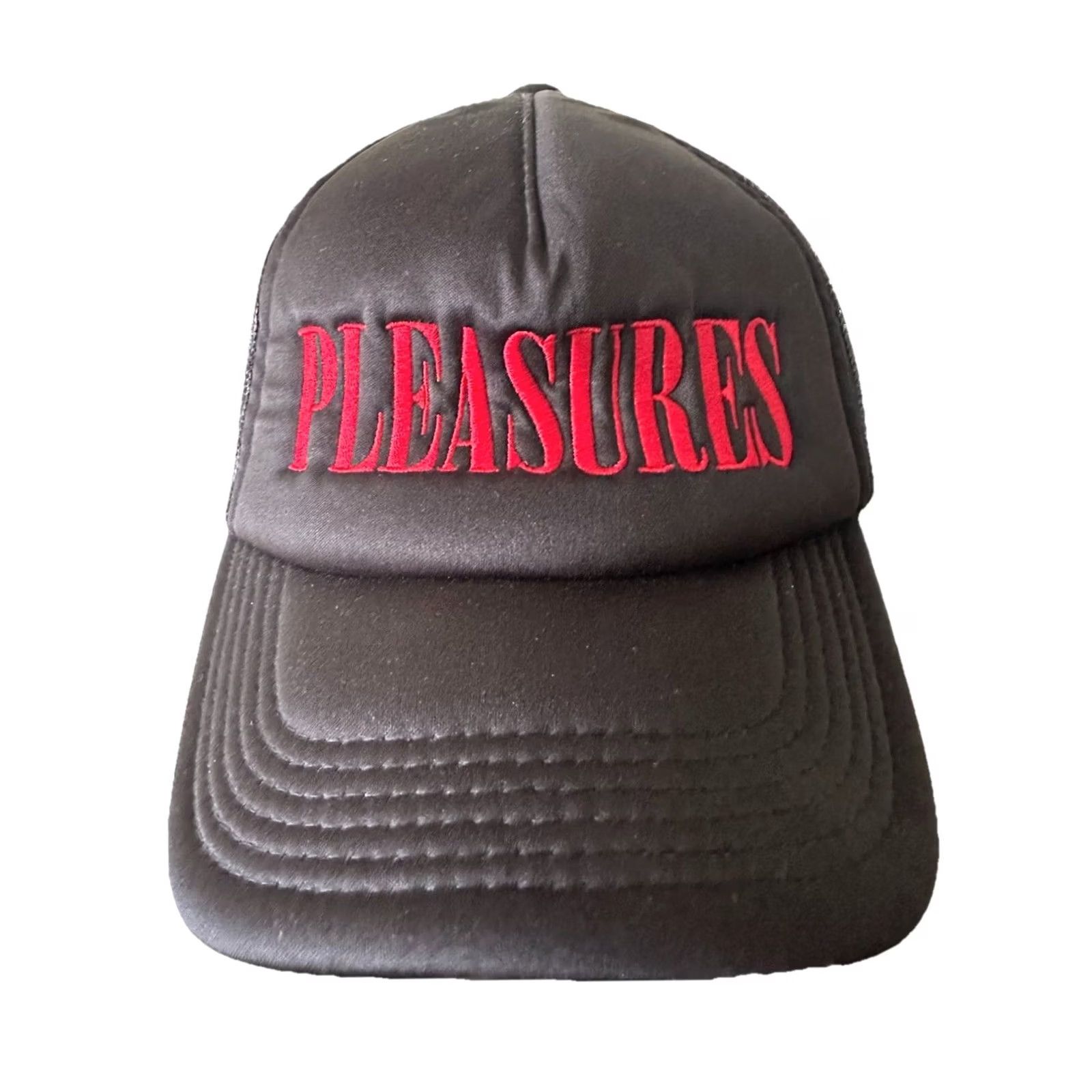 Pleasures Pleasures Hat Mens One Size Black Lithium Trucker Cap Sold Our Everywhere Red Embroidery Size ONE SIZE - 2 Thumbnail