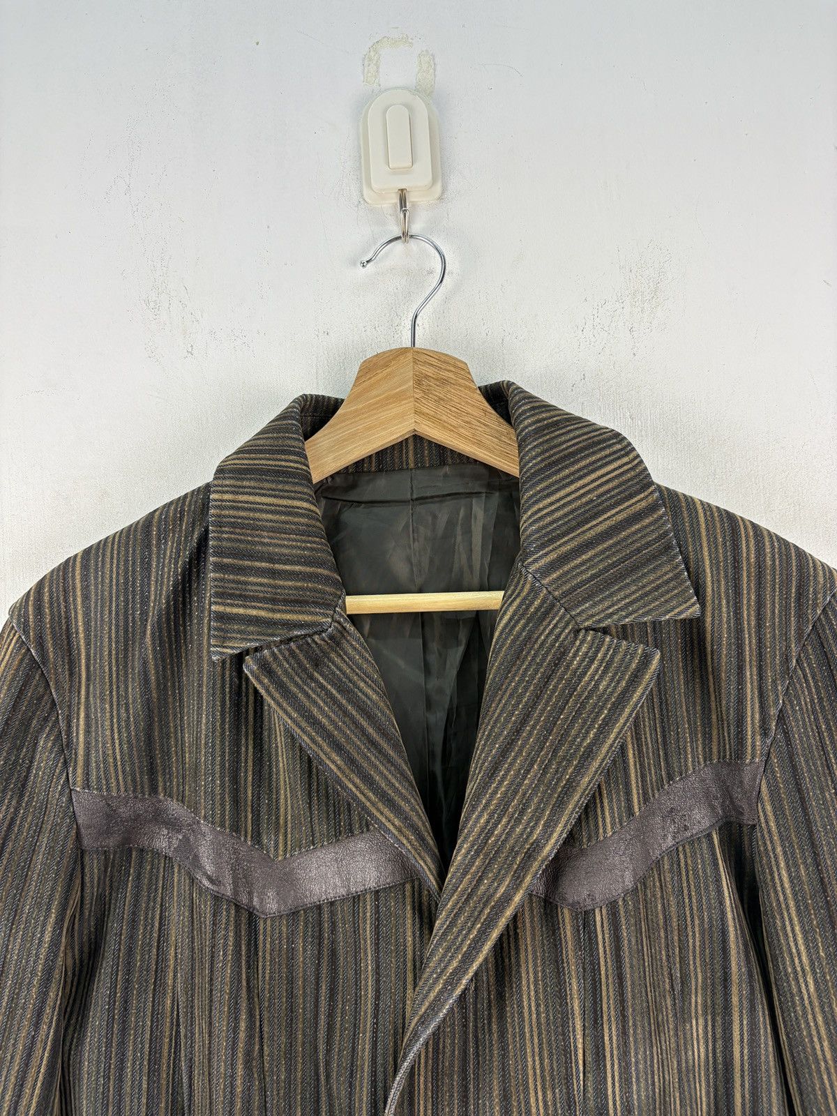 Vintage Vintage Buona Fortun Corduroy Blazer Jacket Striped Leather Size US L / EU 52-54 / 3 - 4 Thumbnail