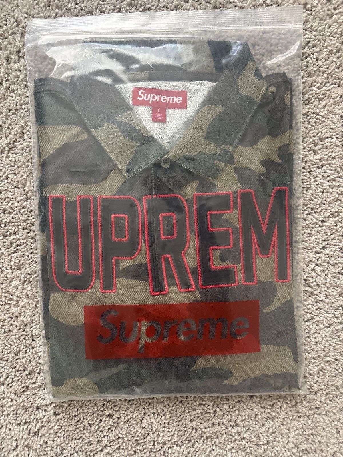 Supreme Supreme Appliqué Twill Camo Polo Size US L / EU 52-54 / 3 - 3 Thumbnail