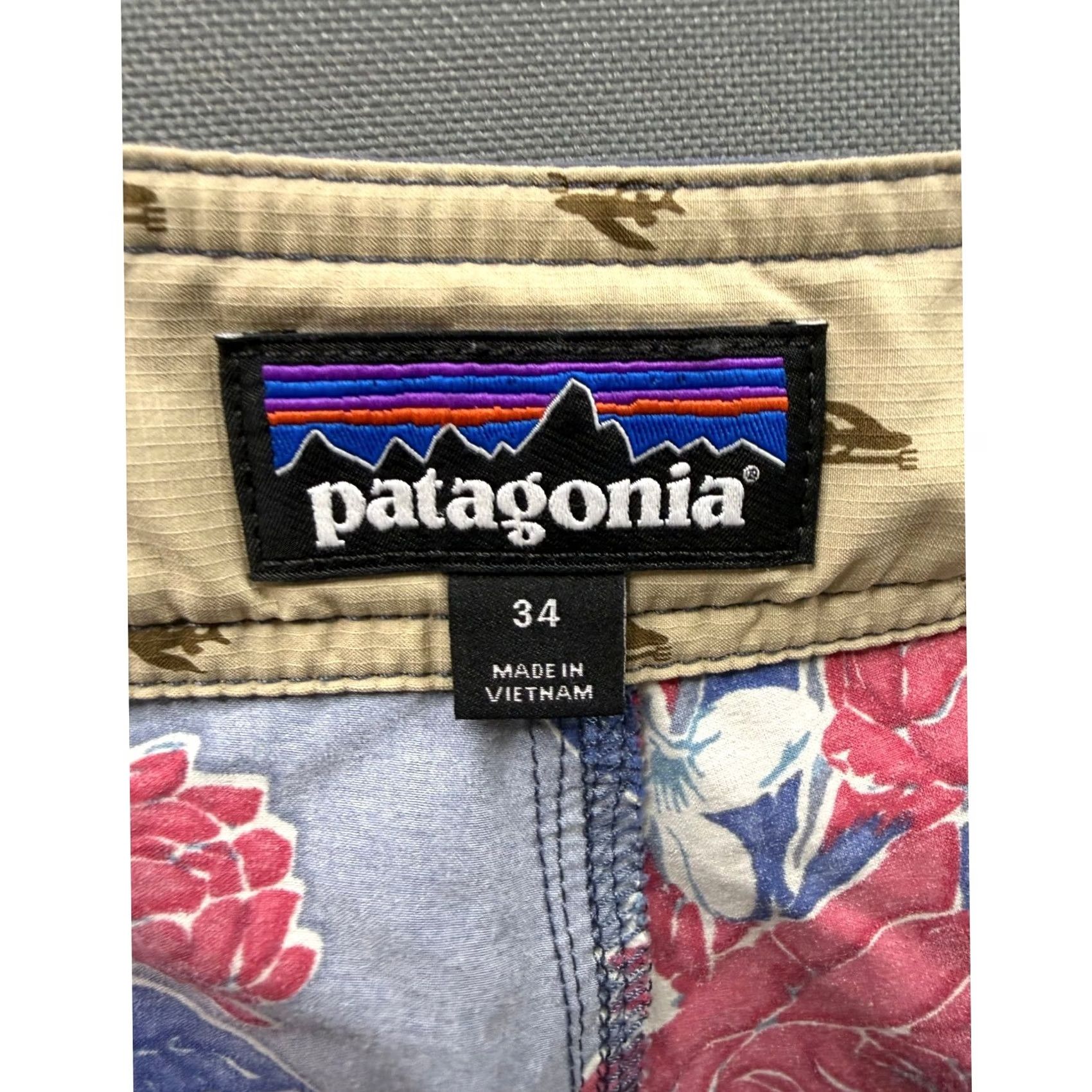 Patagonia Patagonia Board Shorts Mens Blue Floral Tropical Lace Up Swim Trunks 34 Size US 34 / EU 50 - 5 Thumbnail