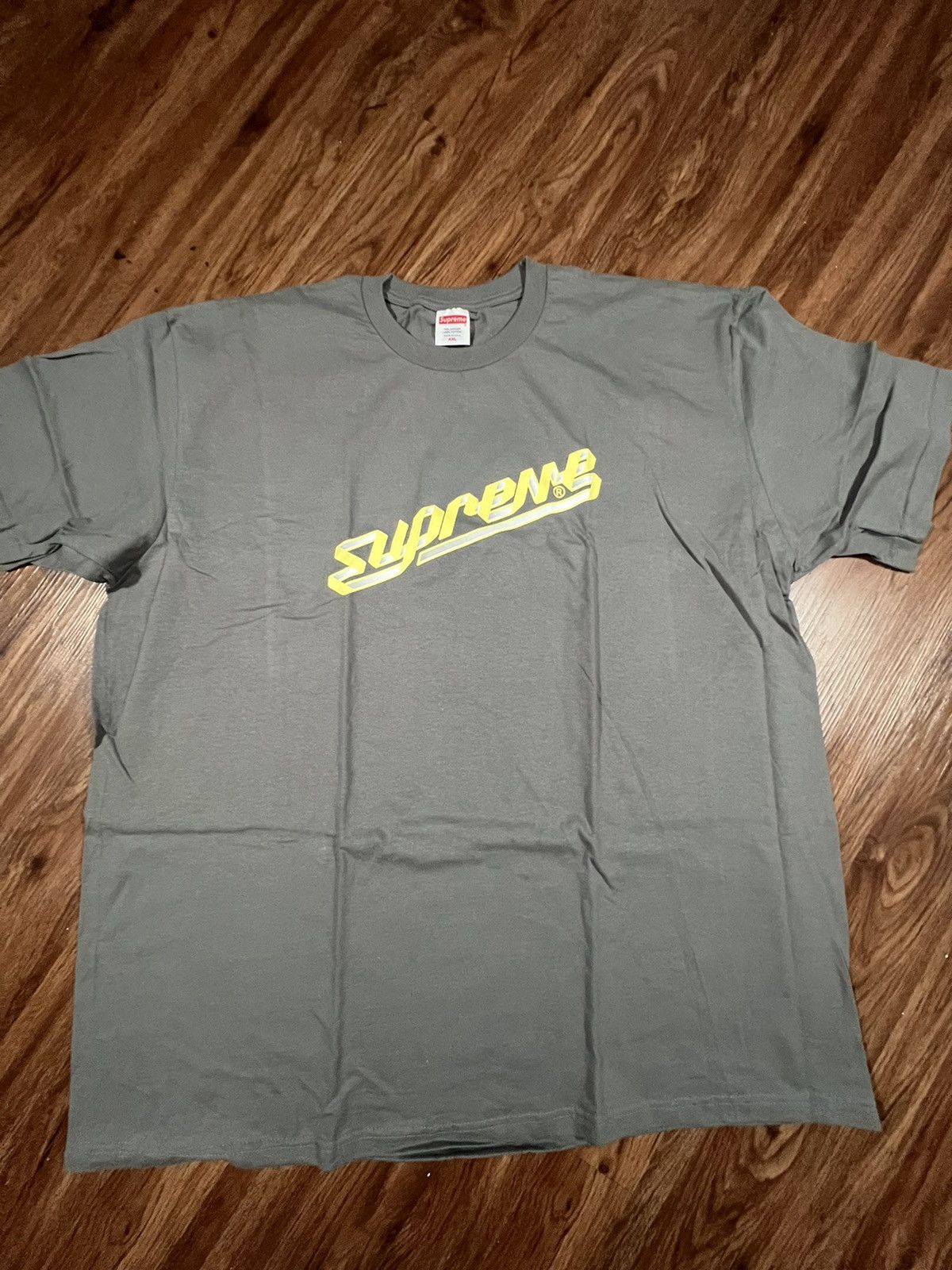 Image of Hypebeast x Supreme Banner Shirt in Charcoal, Men's (Size 2XL)