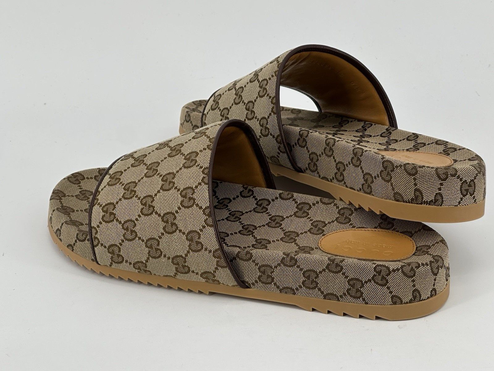 Gucci New Gucci Silde Men's GG Canvas Size-EU-47/US-14/UK-13 Size US 14 / EU 47 - 6 Thumbnail
