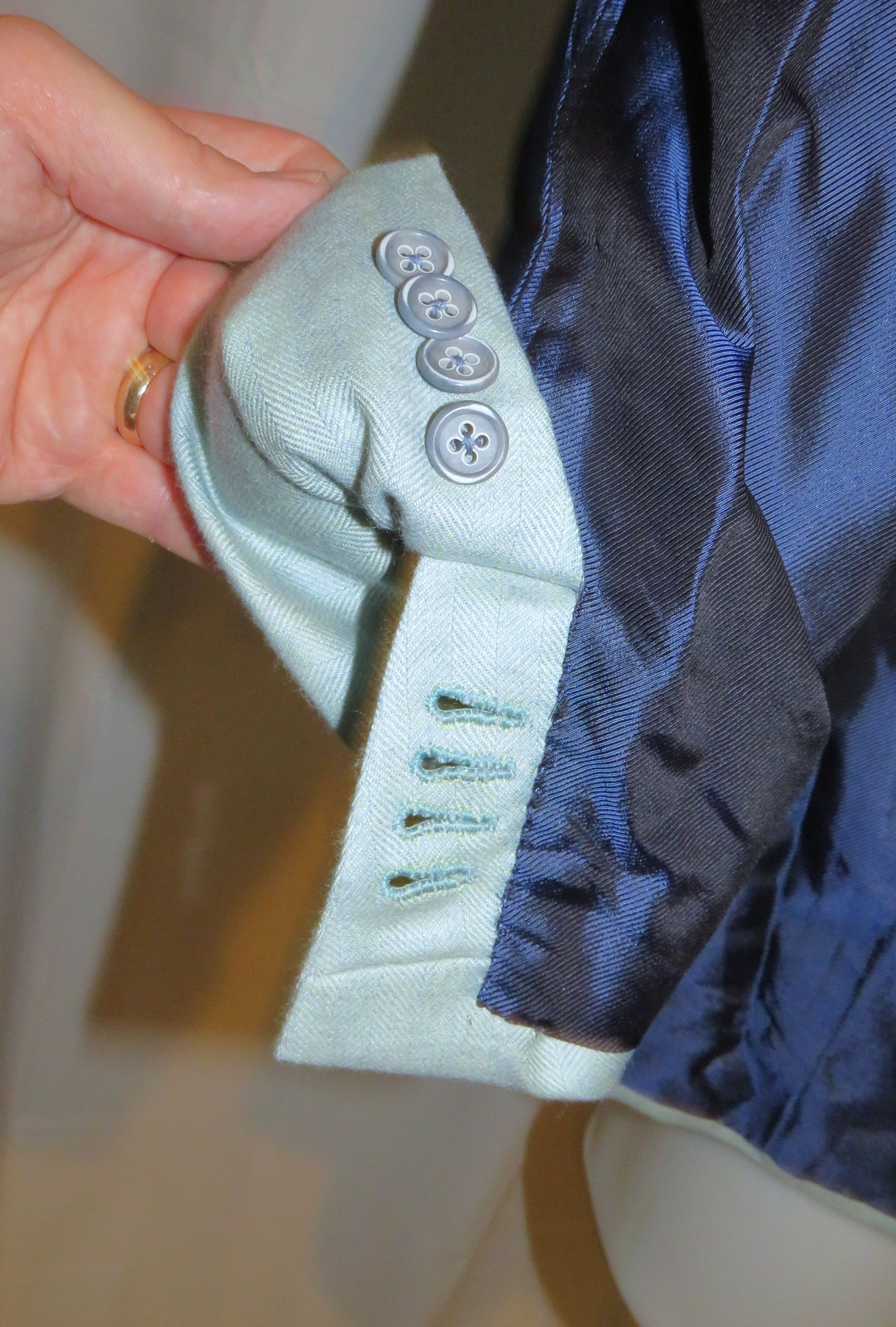 Tincati x Partenopea Custom Pale Green HBone Cashmere Sport Coat 44L Size 44L - 9 Thumbnail