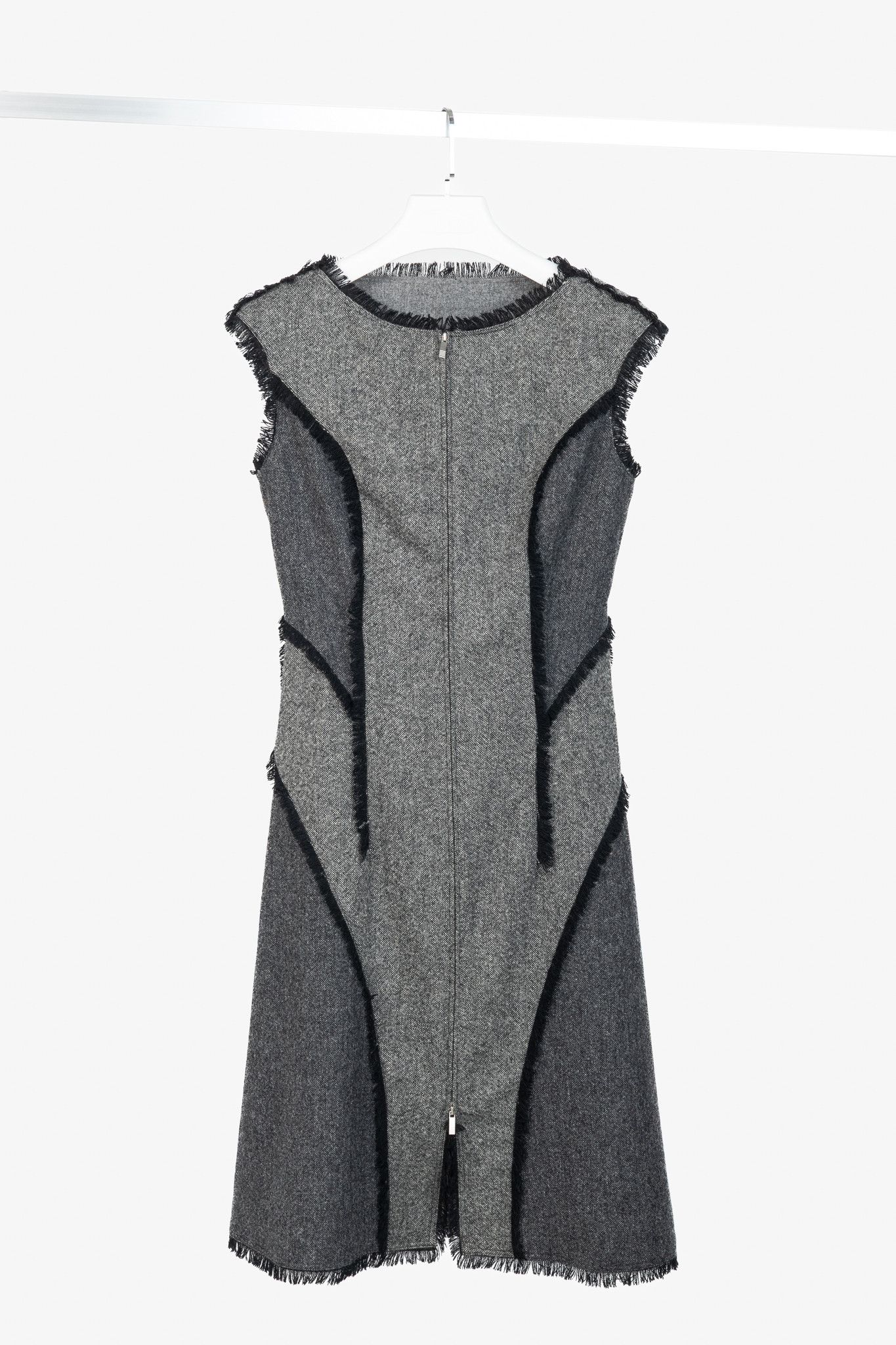 Thom Browne Thom Browne AW/14 Donegal Wool Fringe-Trim Zip-Front Dress Size S / US 4 / IT 40 - 1 Thumbnail