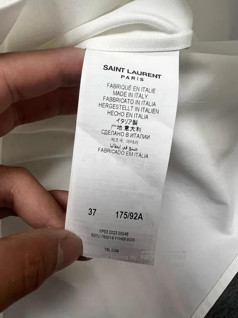 Saint Laurent Paris Saint Laurent Paris size 37 White Bowtie Accordion Shirt i Size US M / EU 48-50 / 2 - 6 Thumbnail