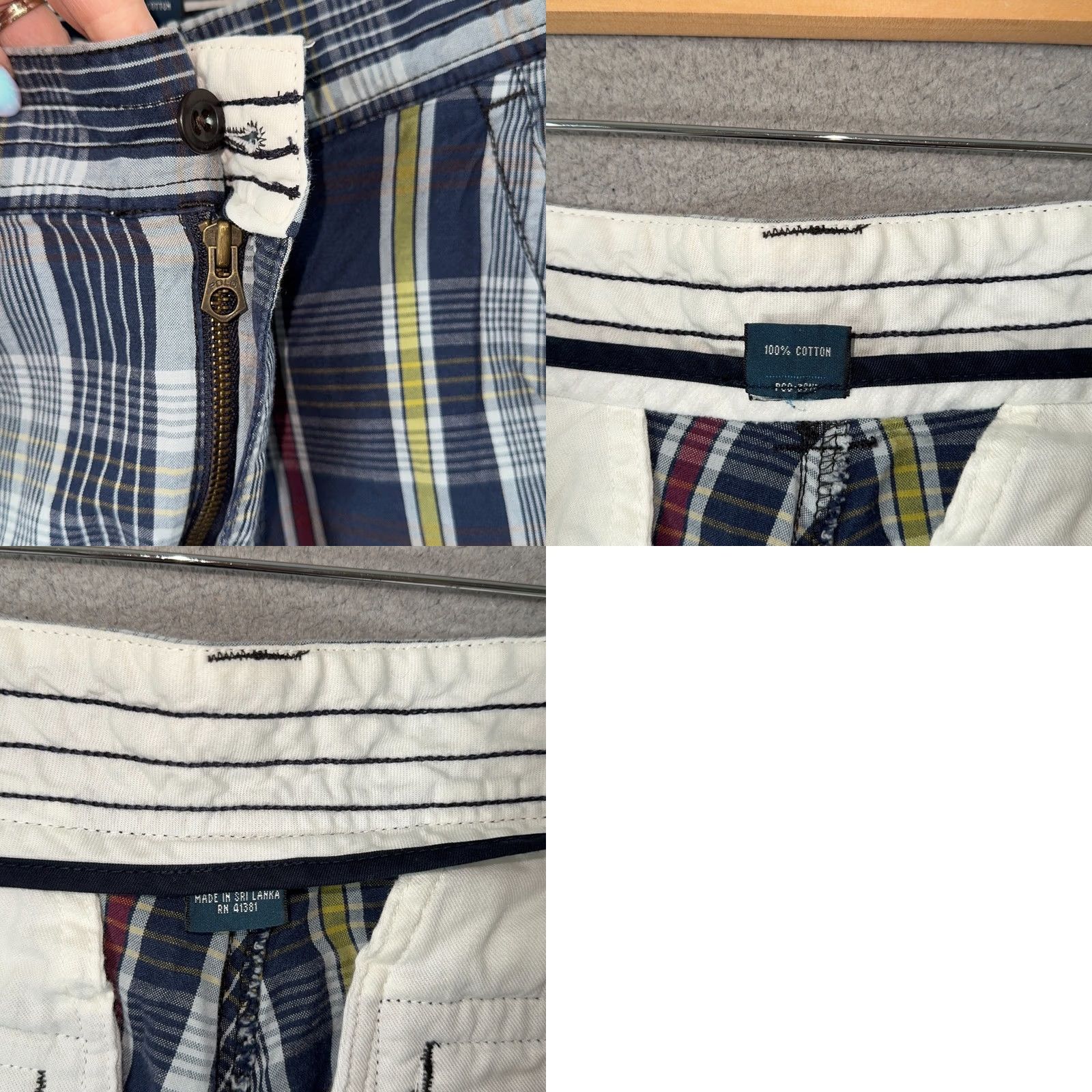Polo Ralph Lauren VINTAGE Polo Ralph Lauren Patchwork Madras Cargo Shorts Mens 34 Blue Plaid 10" Polo Ralph Lauren Shorts Cargo Mens 34 Blue Plaid 10" Size US S / EU 44-46 / 1 - 9 Thumbnail
