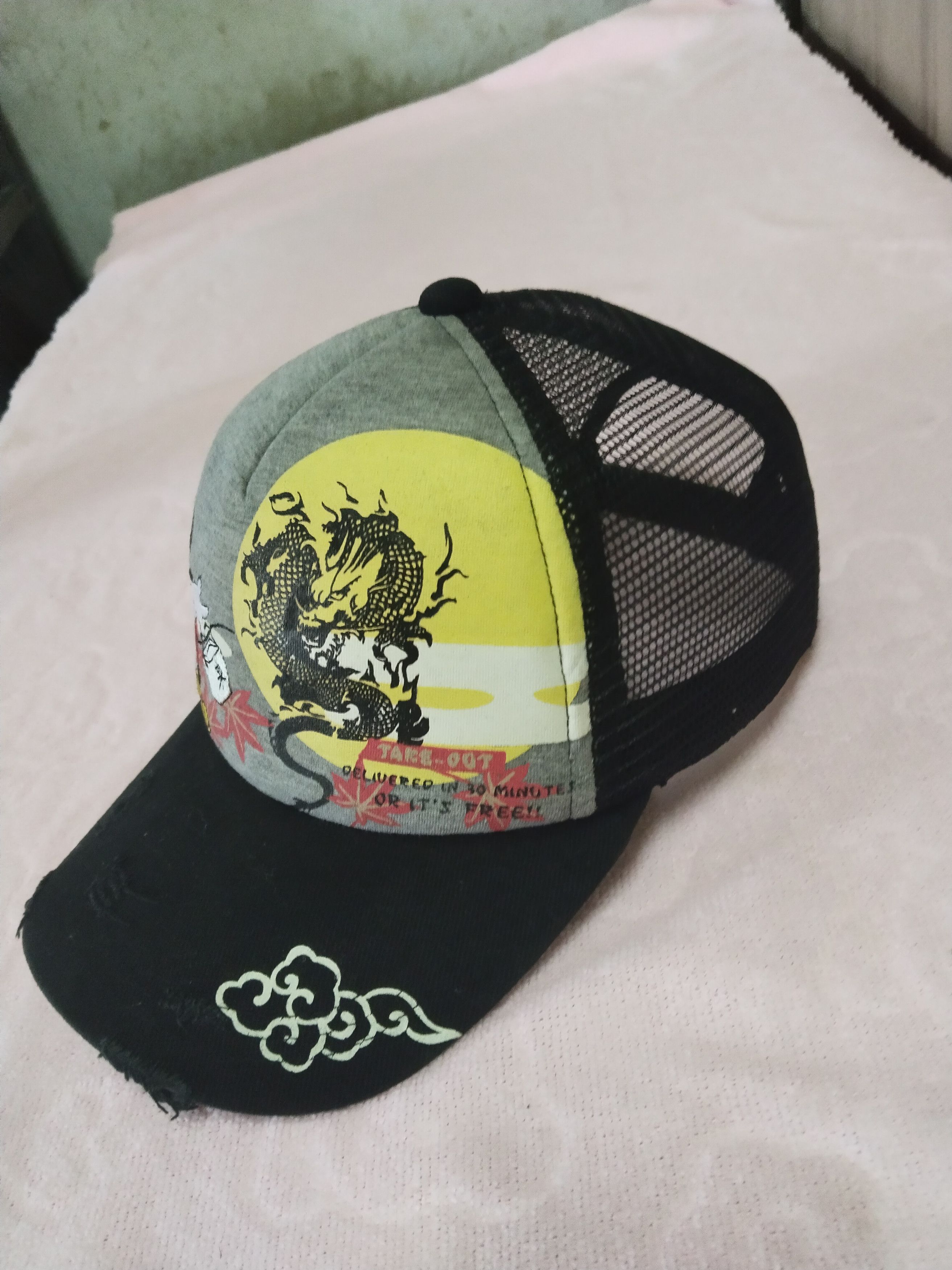 Cartoon Network × Japanese Brand RARE MICKEY MOUSE WITH DRAGON DISTRESSED STYLE TRUCKER CAP Size ONE SIZE - 3 Thumbnail