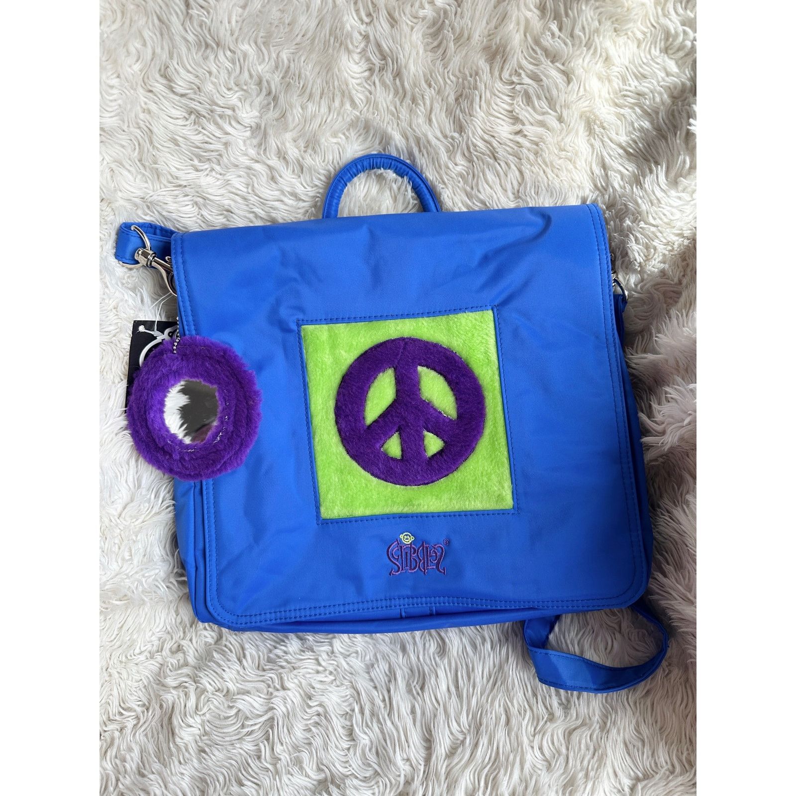 Other NOS Y2K Fuzzy Peace Sign Convertible Bag Size ONE SIZE - 1 Thumbnail