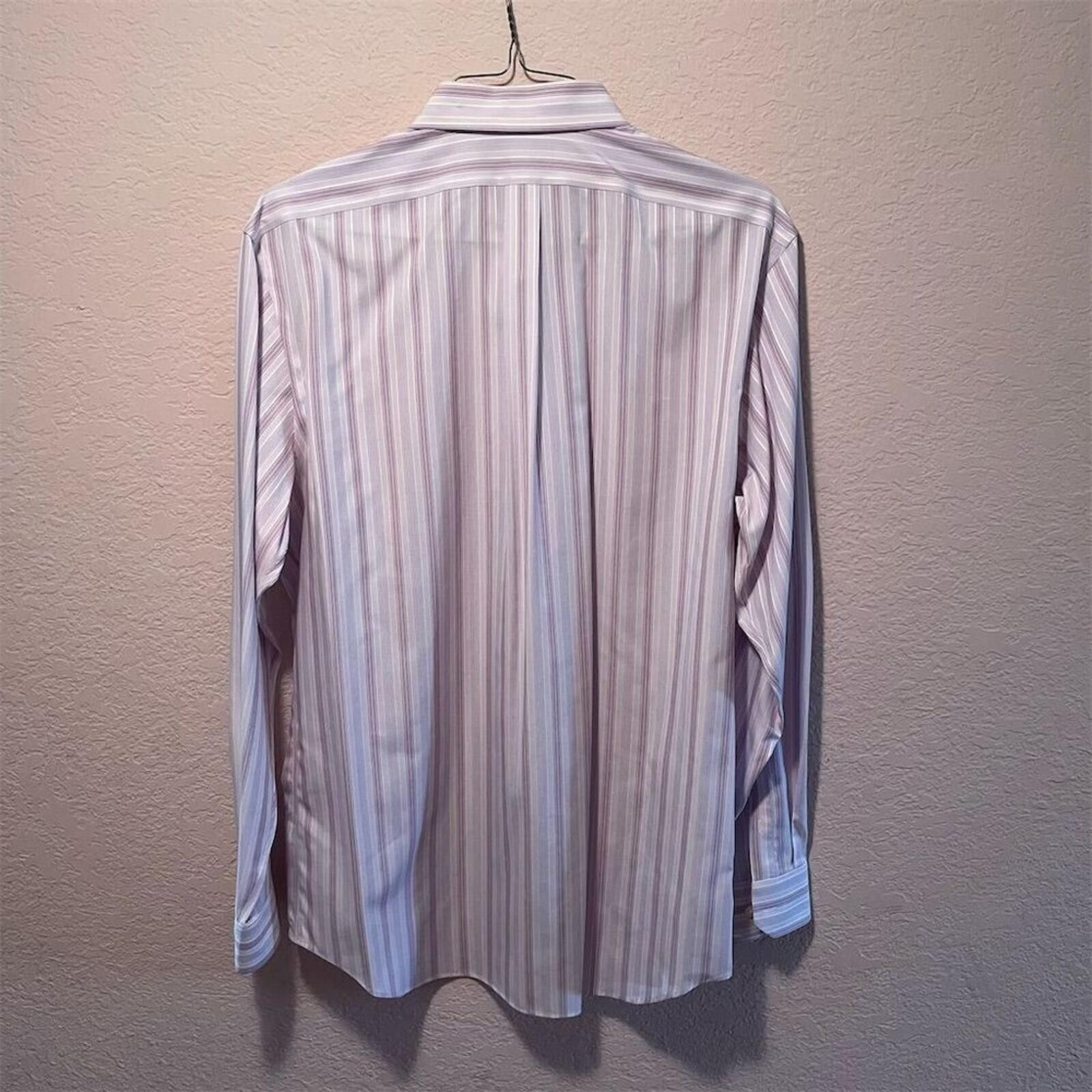 Banana Republic Banana Republic Non-Iron Classic Fit Striped Dress Shirt XL Size 44R - 4 Thumbnail
