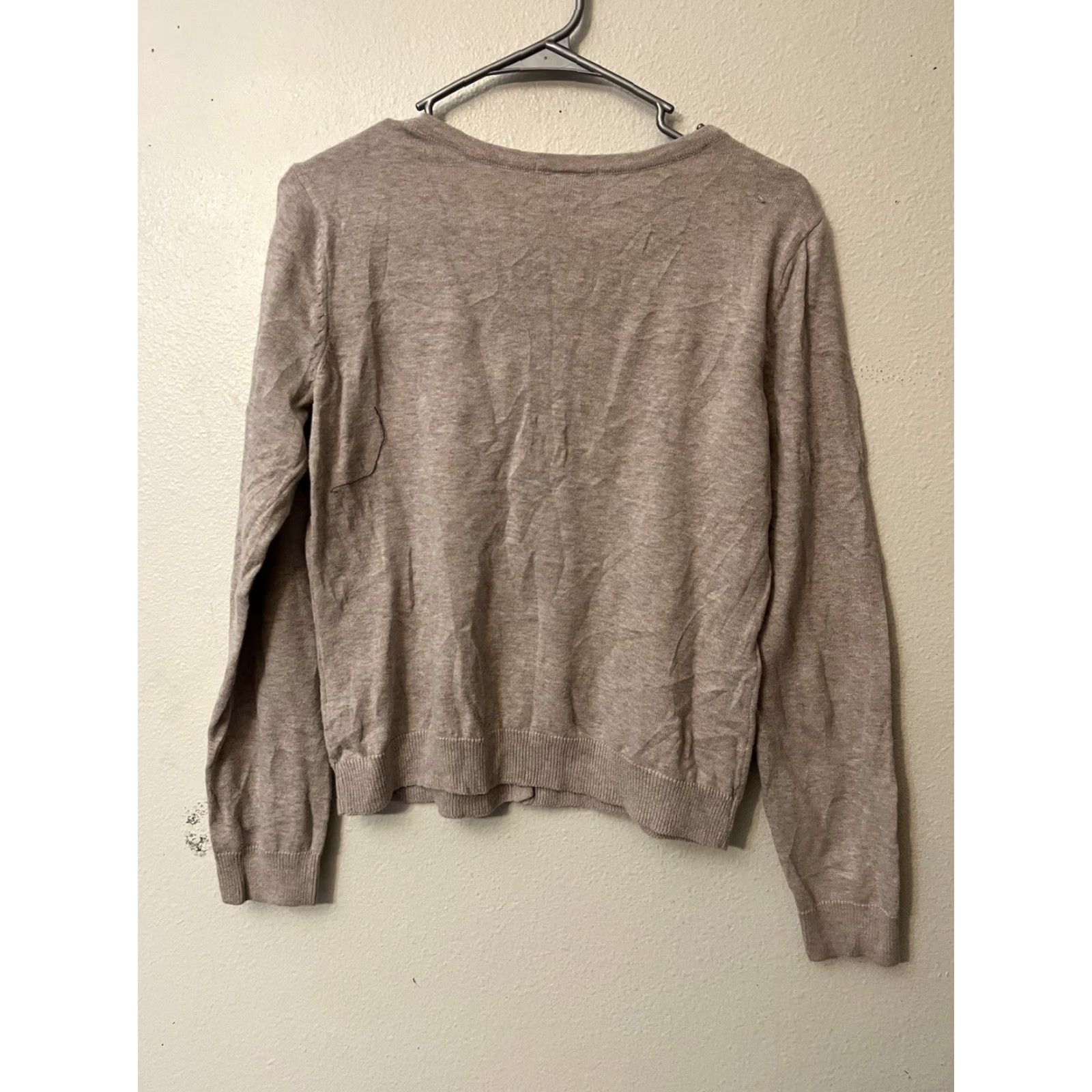 H&M H&M BASIC Women's Size Medium Beige SWEATER CARDIGAN Button Size M / US 6-8 / IT 42-44 - 2 Thumbnail