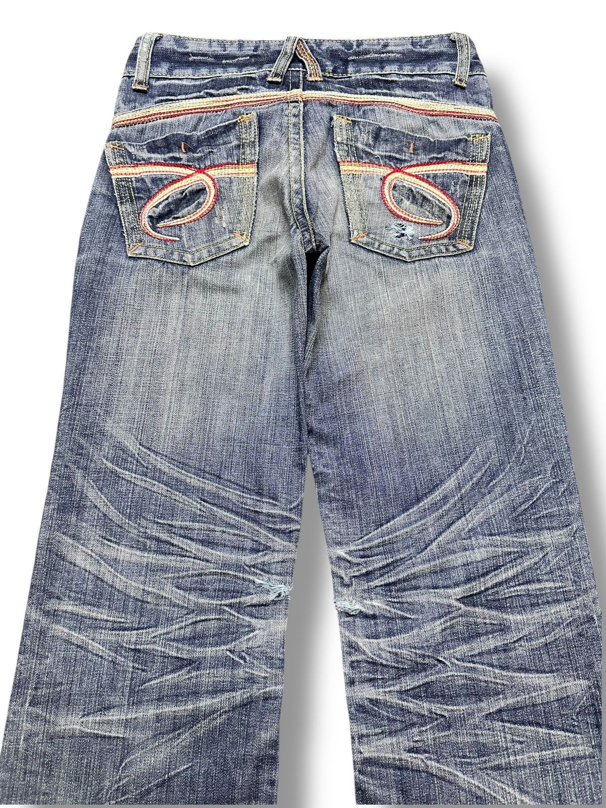 Japanese Brand Red Pepper Distressed Wideleg Bootcut Style Thunder Wash Size US 28 / EU 44 - 5 Thumbnail
