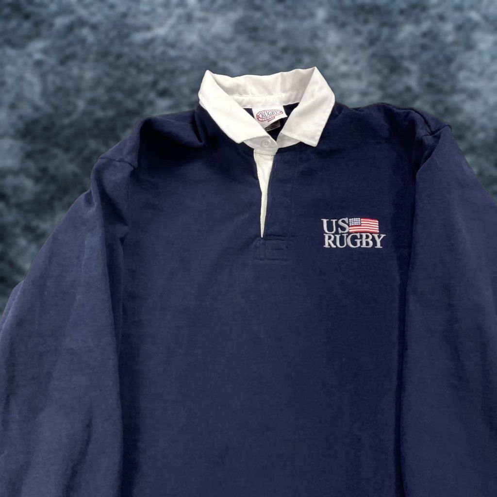Vintage VINTAGE Rugby Polo Shirt Mens 4XL Blue Heavy Cotton United States USA 90s Size US XXL / EU 58 / 5 - 1 Thumbnail
