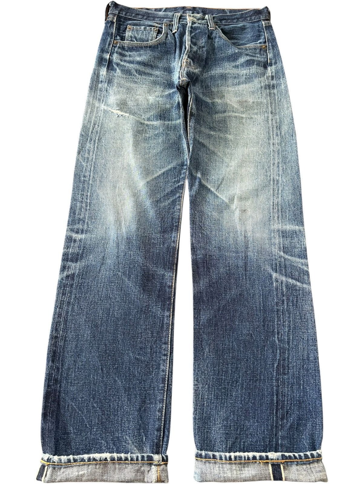 Vintage 90s Denime Selvedge Faded Distress Loose Jeans