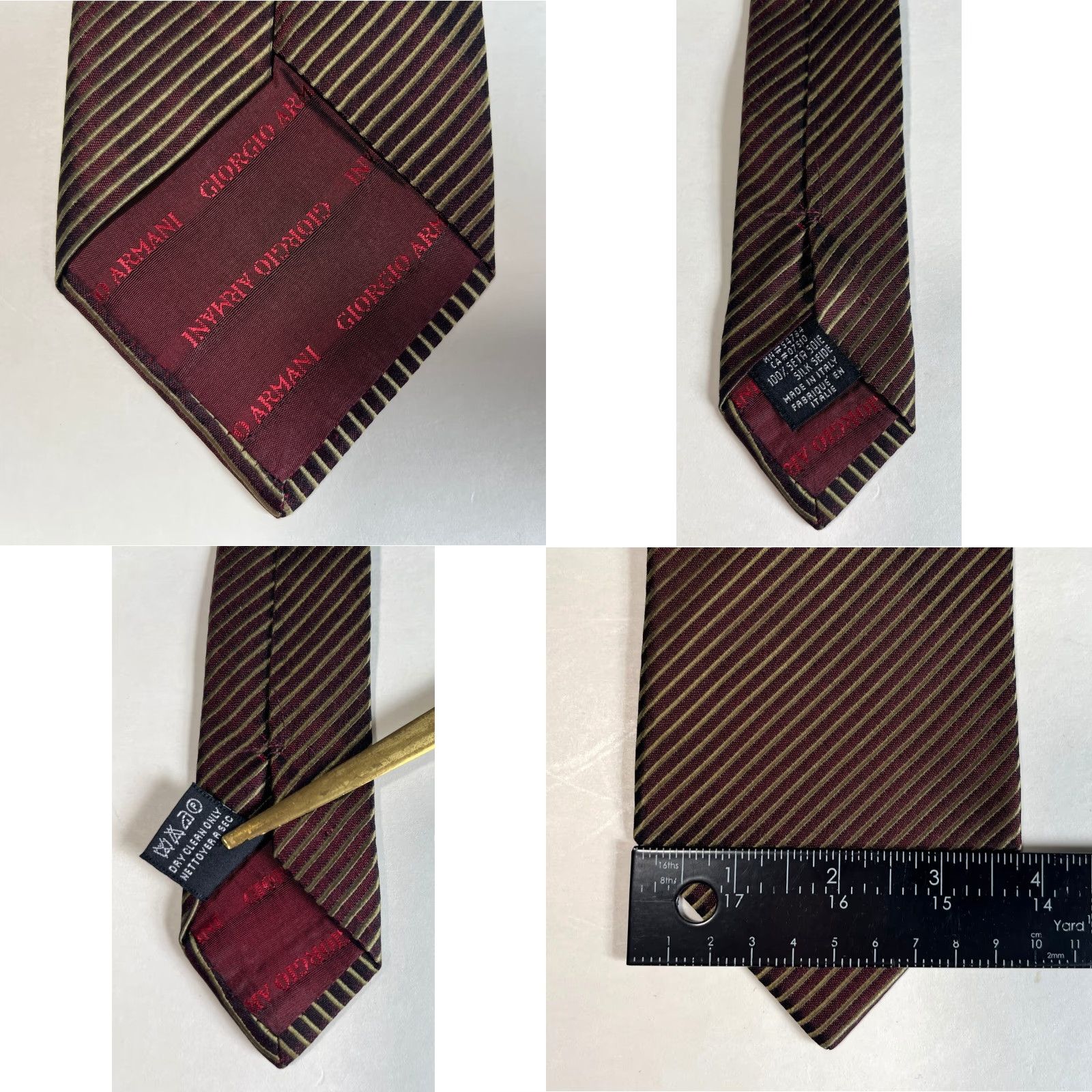 Giorgio Armani VINTAGE Giorgio Armani Cravatte Luxury Silk Tie Striped Made in Italy Size ONE SIZE - 8 Thumbnail