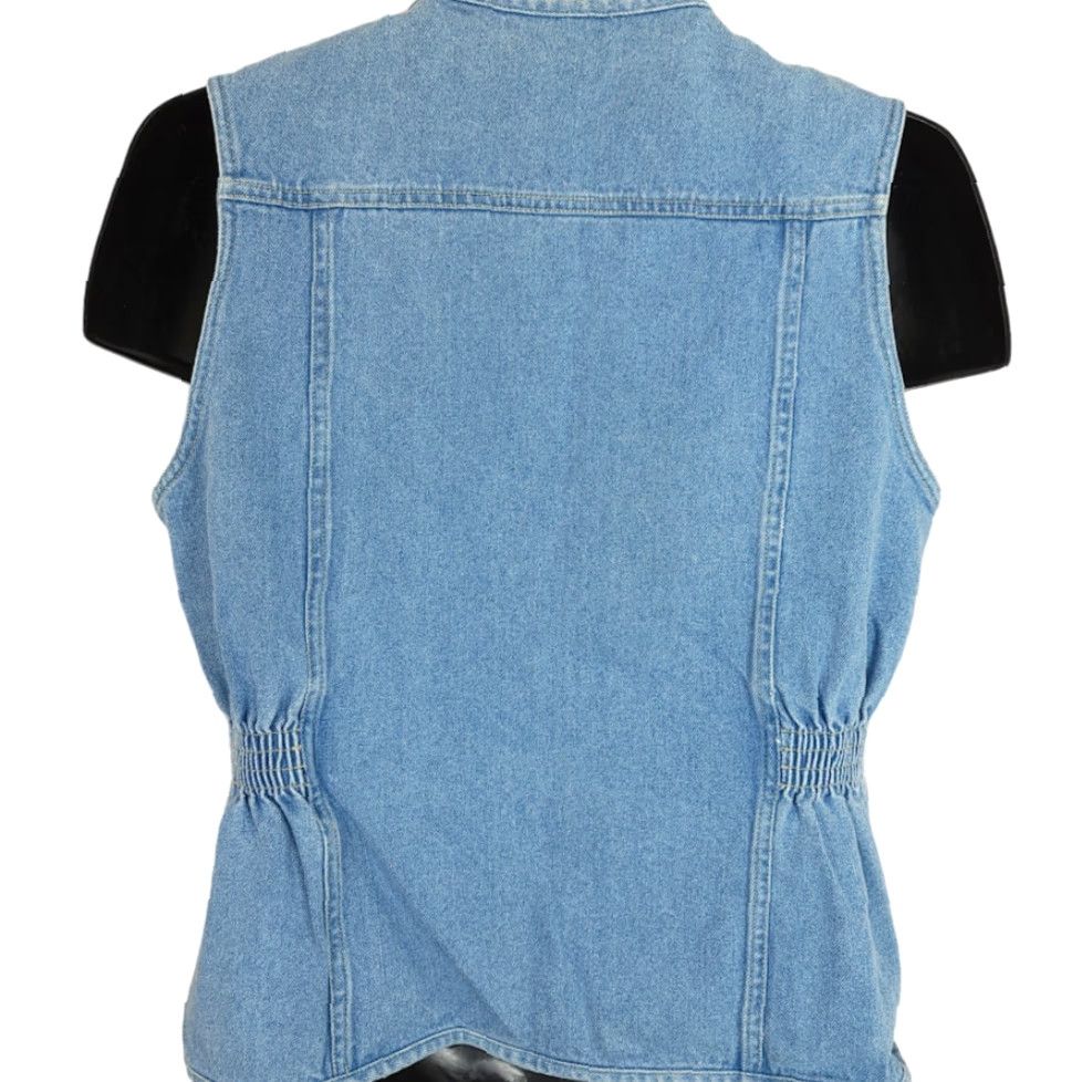 Vintage VINTAGE Gitano Jeans Denim Vest Womens Size Medium 80s Zip Up Shirt Womens 80s Tailored for Women Size 32" / US 10 / IT 46 - 4 Thumbnail