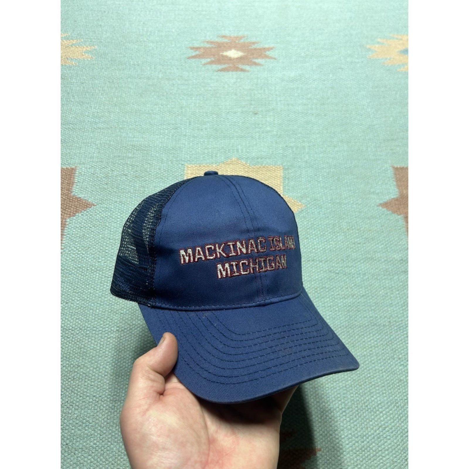 Vintage VINTAGE SnapBack hat cap Mackinac island Michigan embroidered blue adjustable Men Adjustable Blue Mackinac island Michigan SnapBack Hat cap Size ONE SIZE - 2 Thumbnail