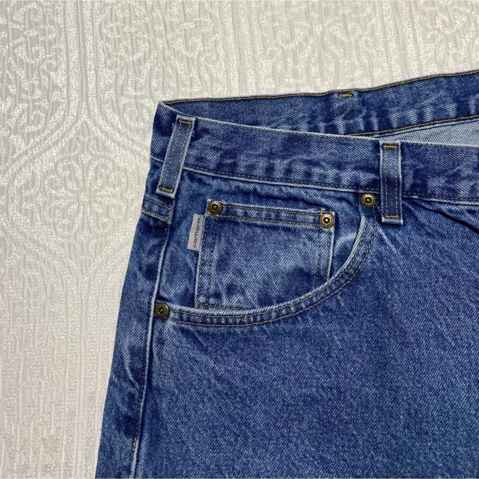 Carhartt VINTAGE Carhartt Jeans Mens 46x32 Blue Relaxed Fit Straight Leg Denim Workwear B17-DST Size US 30 / EU 46 - 3 Thumbnail