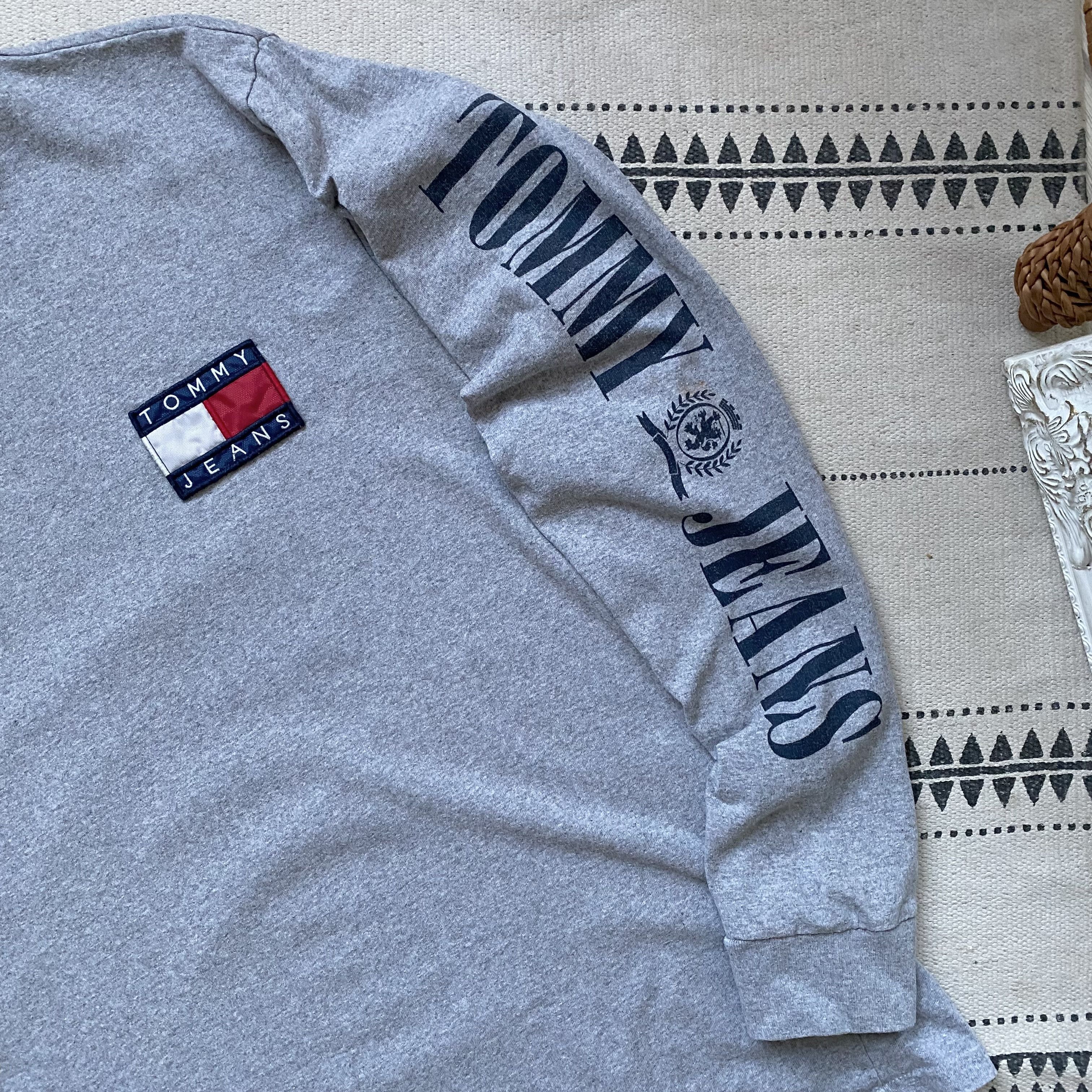 Tommy Hilfiger 🇺🇸 Vintage Tommy Hilfiger USA Flag Logo Longsleeve Size US L / EU 52-54 / 3 - 5 Thumbnail