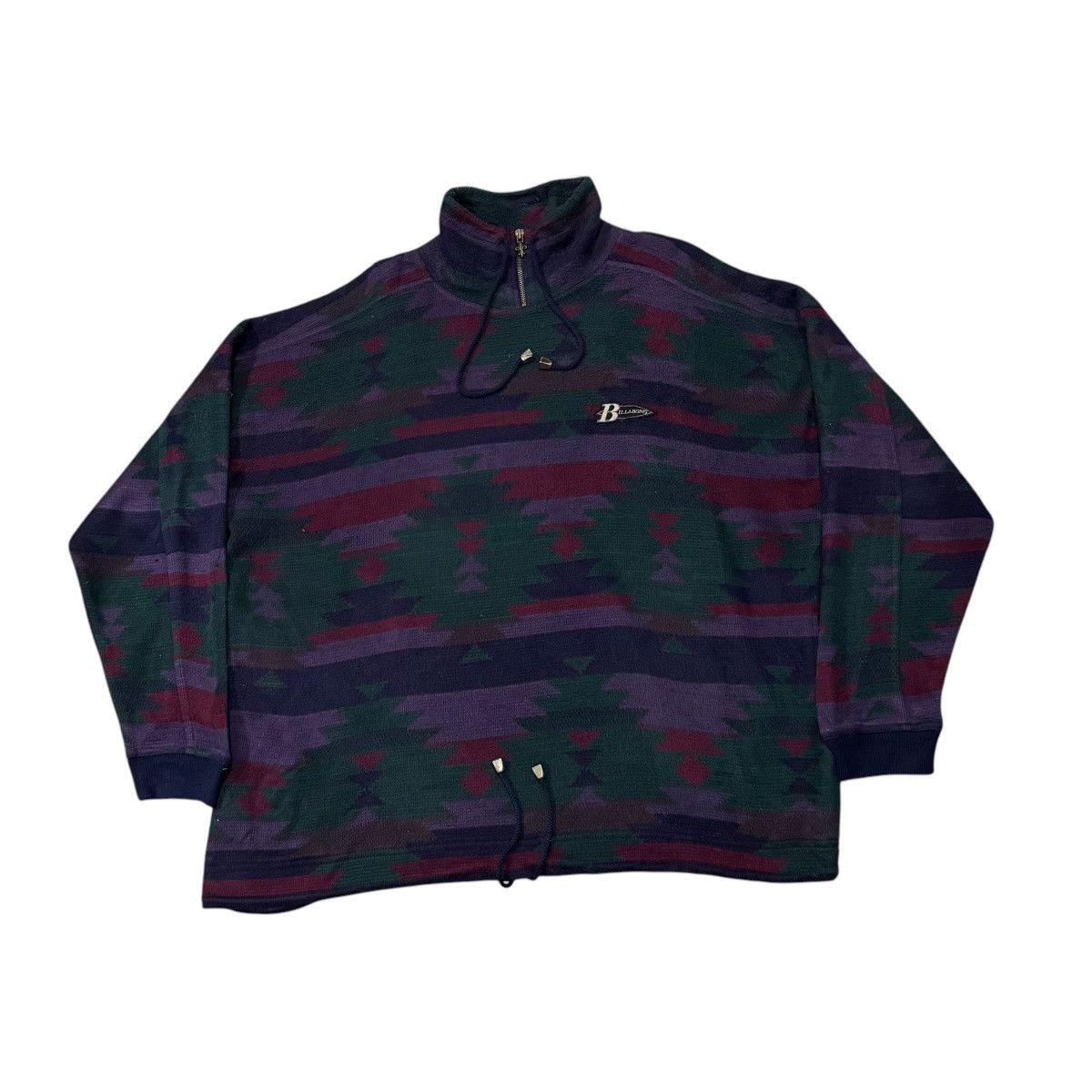 Billabong Vintage Billabong Native Design Turtleneck Fleece Jacket Size US L / EU 52-54 / 3 - 1 Thumbnail