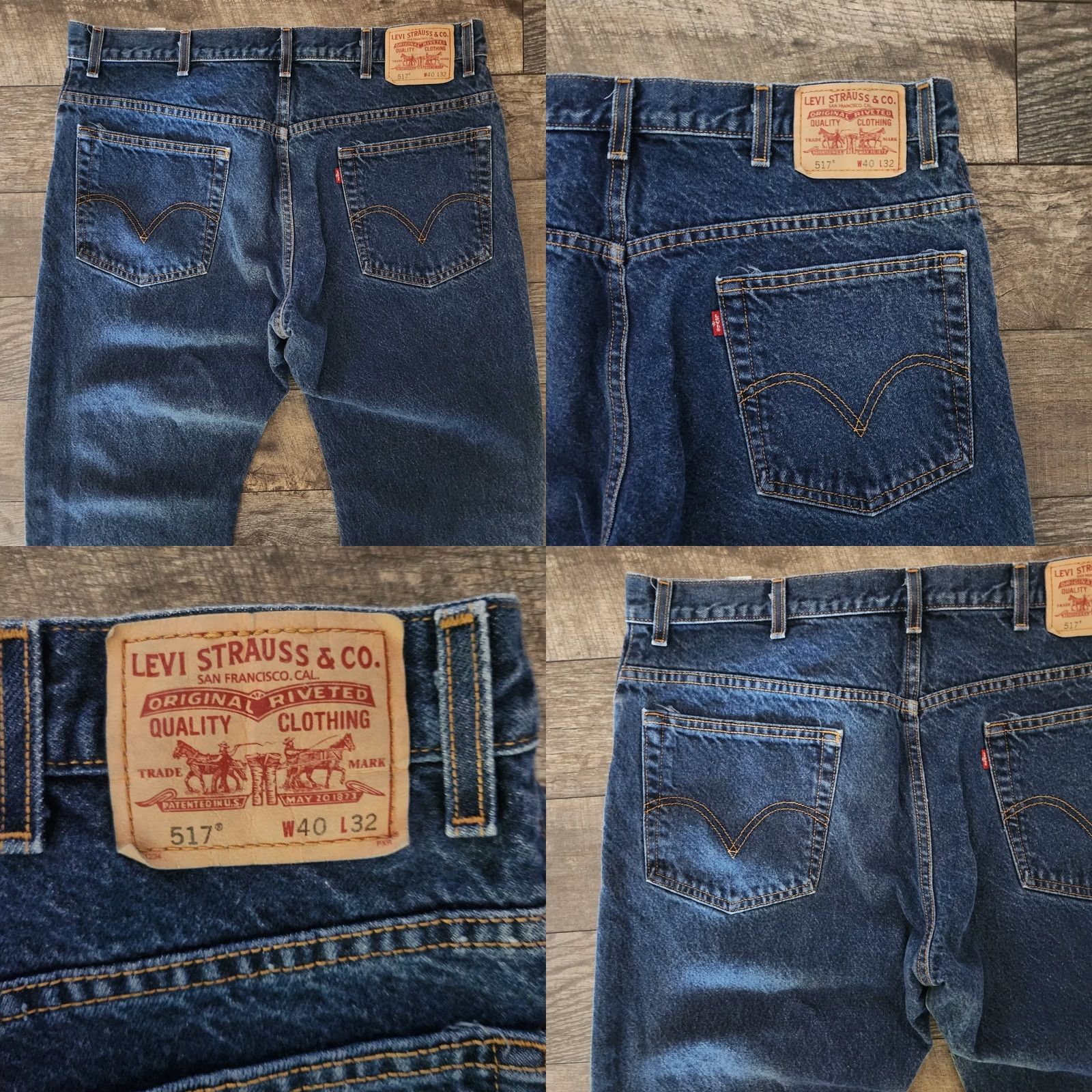 Levi's Levi's 517 Jeans Mens 40x32 Blue Bootcut Medium Wash Western Denim Cowboy Y2K Size US 40 / EU 56 - 8 Thumbnail