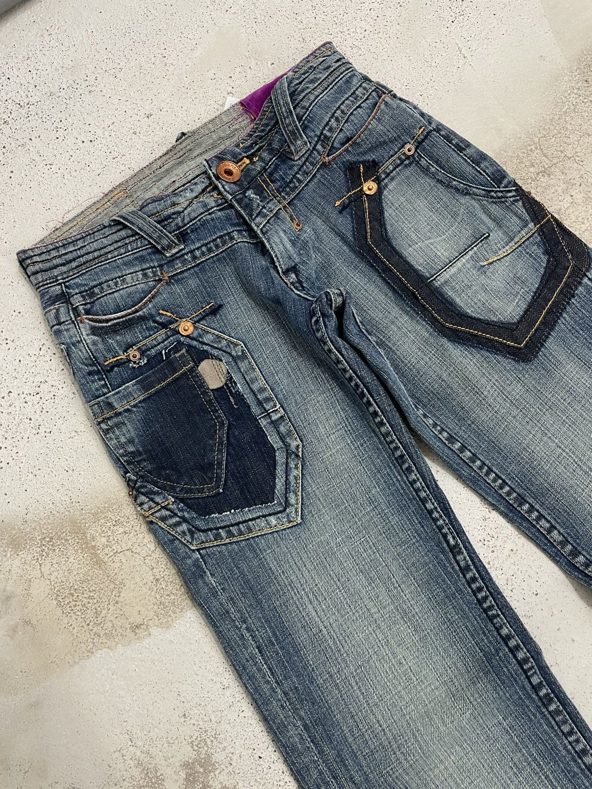 PPFM + Tough Jeansmith Light Mud Heavy Stiching Rare Design Size US 26 / EU 42 - 4 Thumbnail
