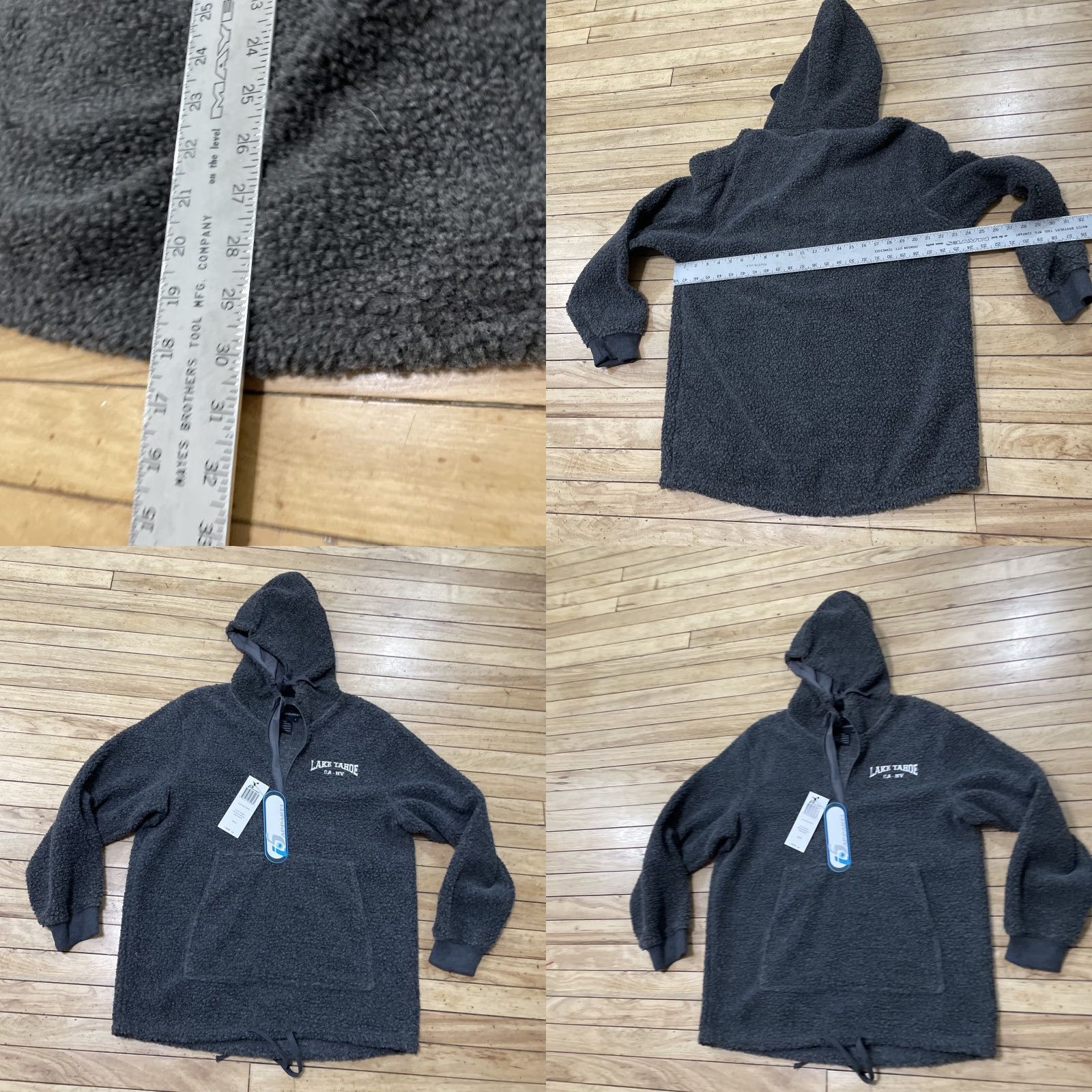 Vintage VINTAGE I5Apparel Sherpa Fleece 1/4 Zip Hood TAHOE Adult Large Charcoal Gray Warmth NEW Size US L / EU 52-54 / 3 - 9 Thumbnail