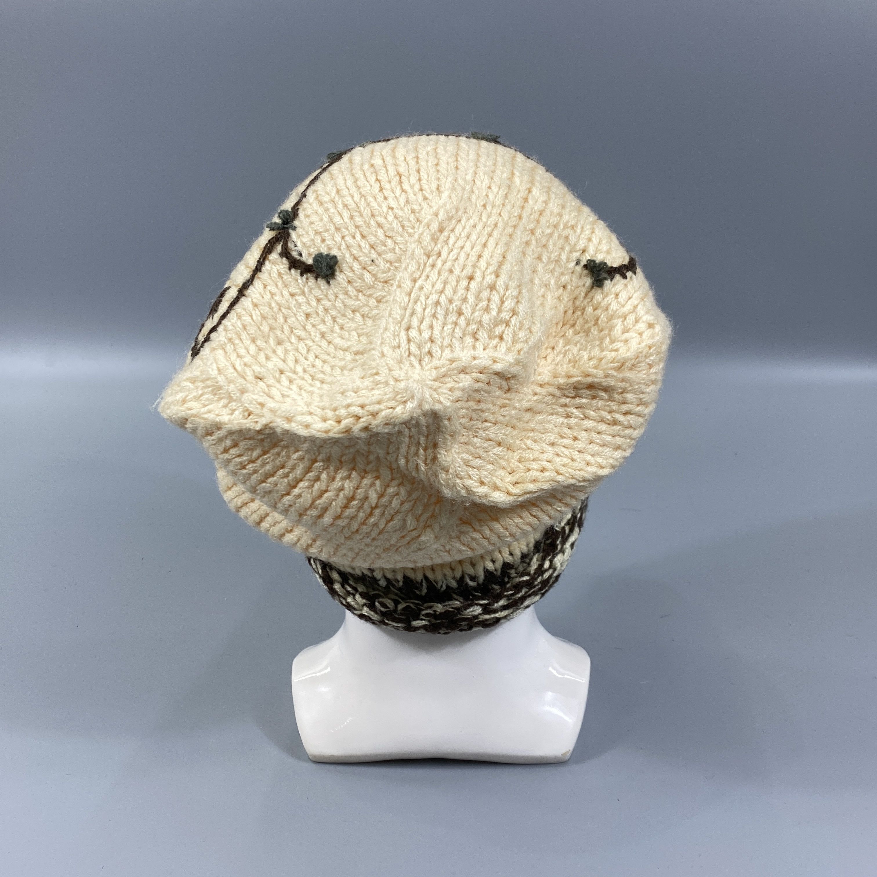 Japanese Brand Vintage Grace Knit Snow Cap Beanie Hat -BN1143 Size ONE SIZE - 4 Thumbnail