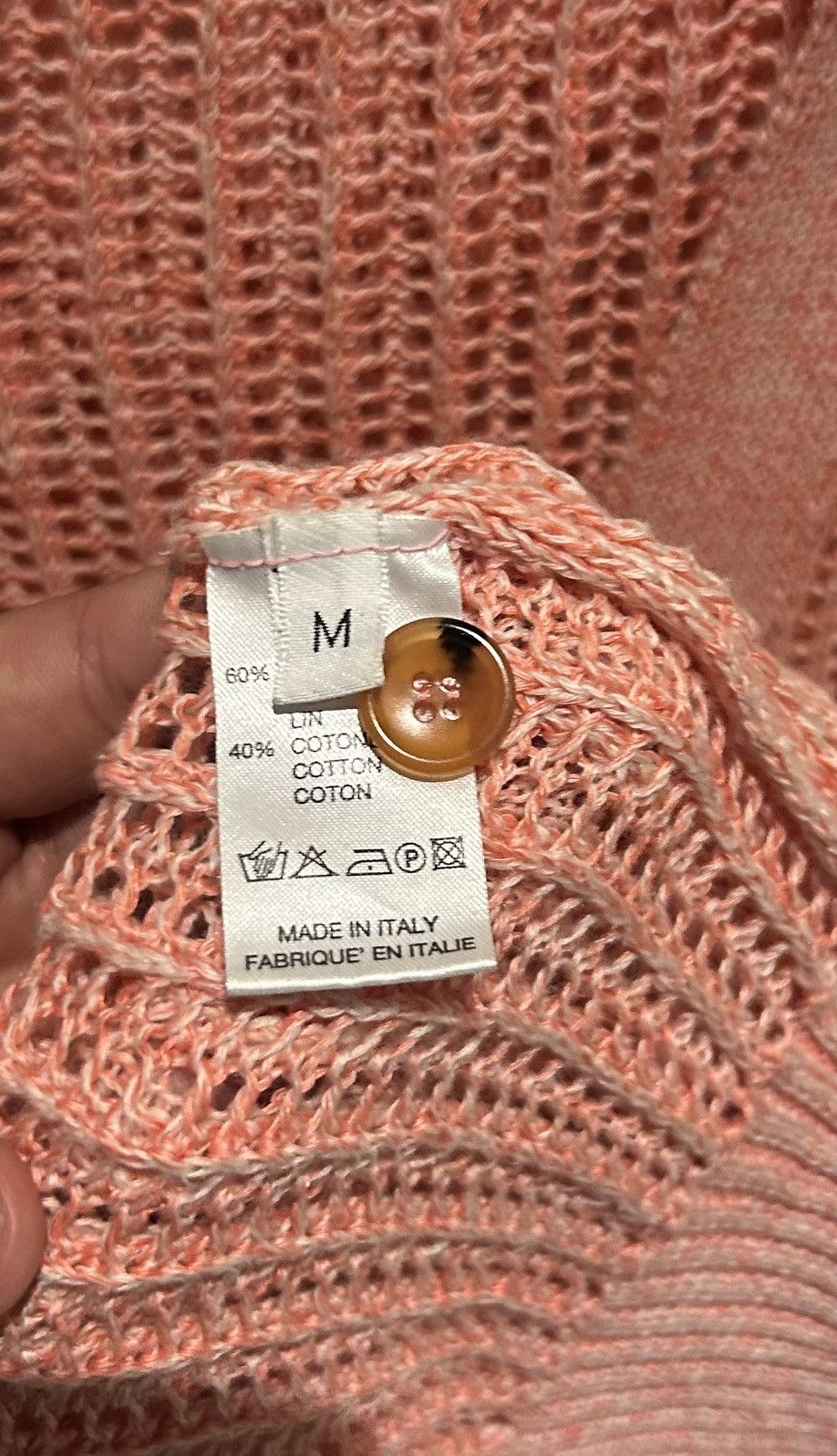 Roberto Collina Roberto Collina Pink Hooded Cardigan Open Knit Linen Size M Size M / US 6-8 / IT 42-44 - 18 Thumbnail
