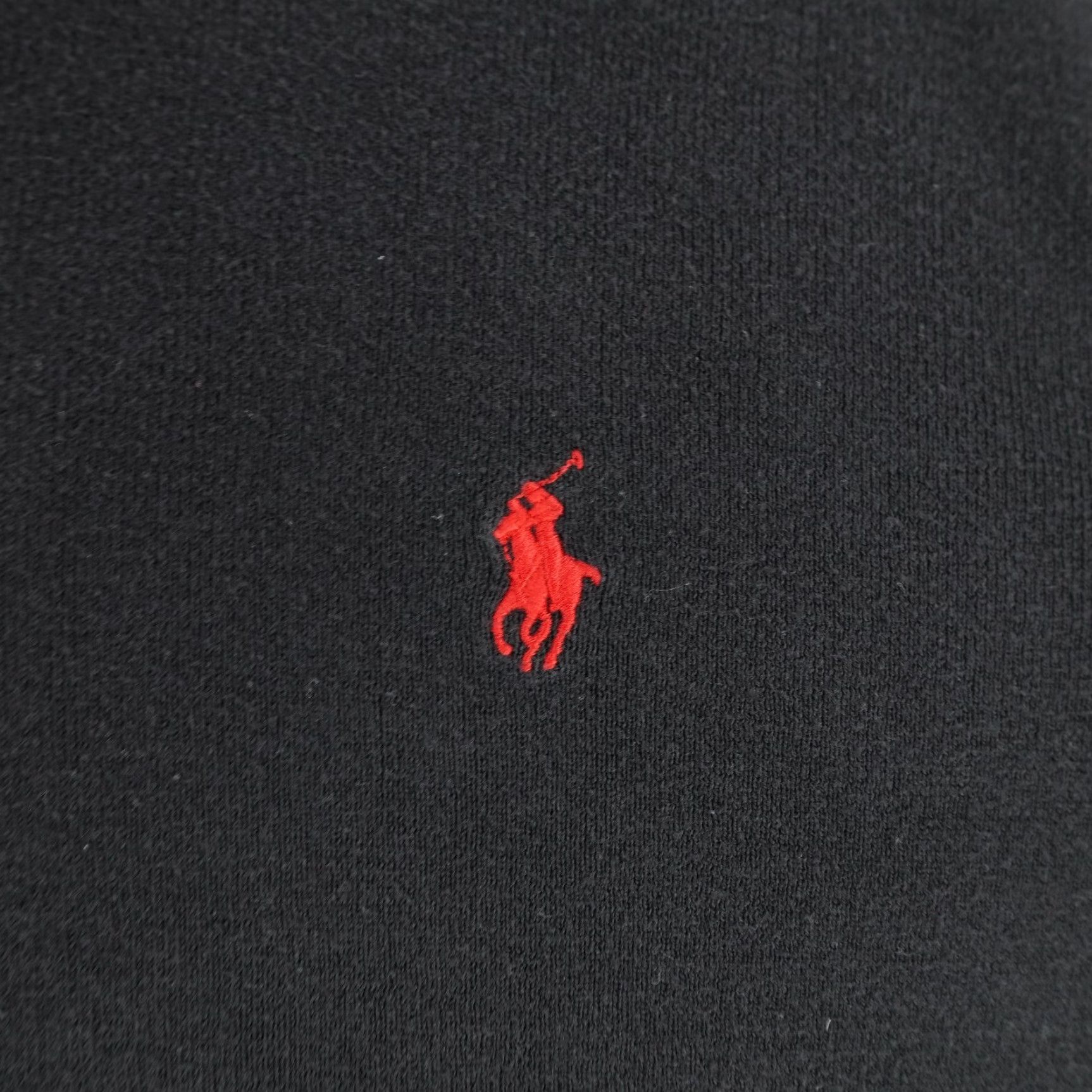 Polo Ralph Lauren VINTAGE Polo Ralph Lauren Sweater XL Black Pima Cotton V-Neck Pullover Red Pony 90s Mens Size US XL / EU 56 / 4 - 3 Thumbnail