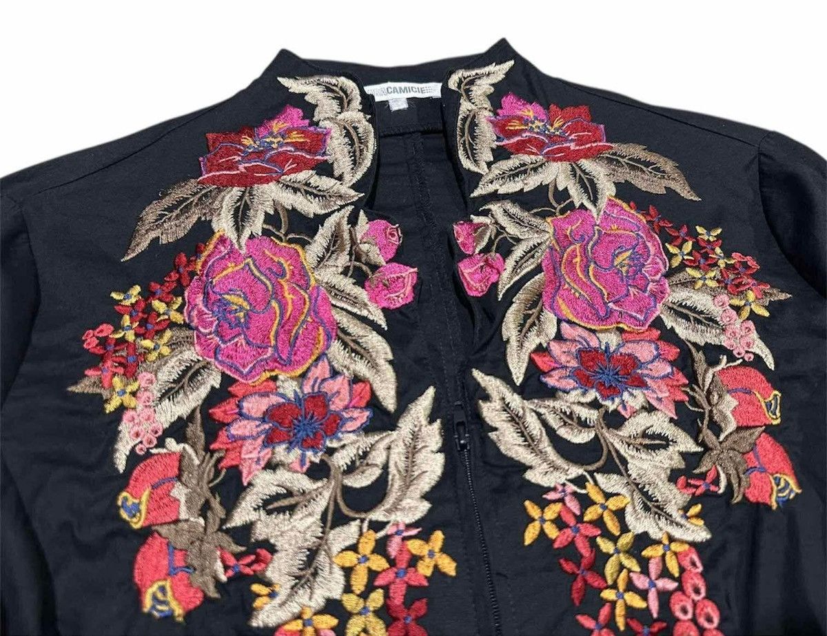 Other 🔥Y2K Nara Camicie Cropped Jacket Floral Embroidered Size S / US 4 / IT 40 - 3 Thumbnail