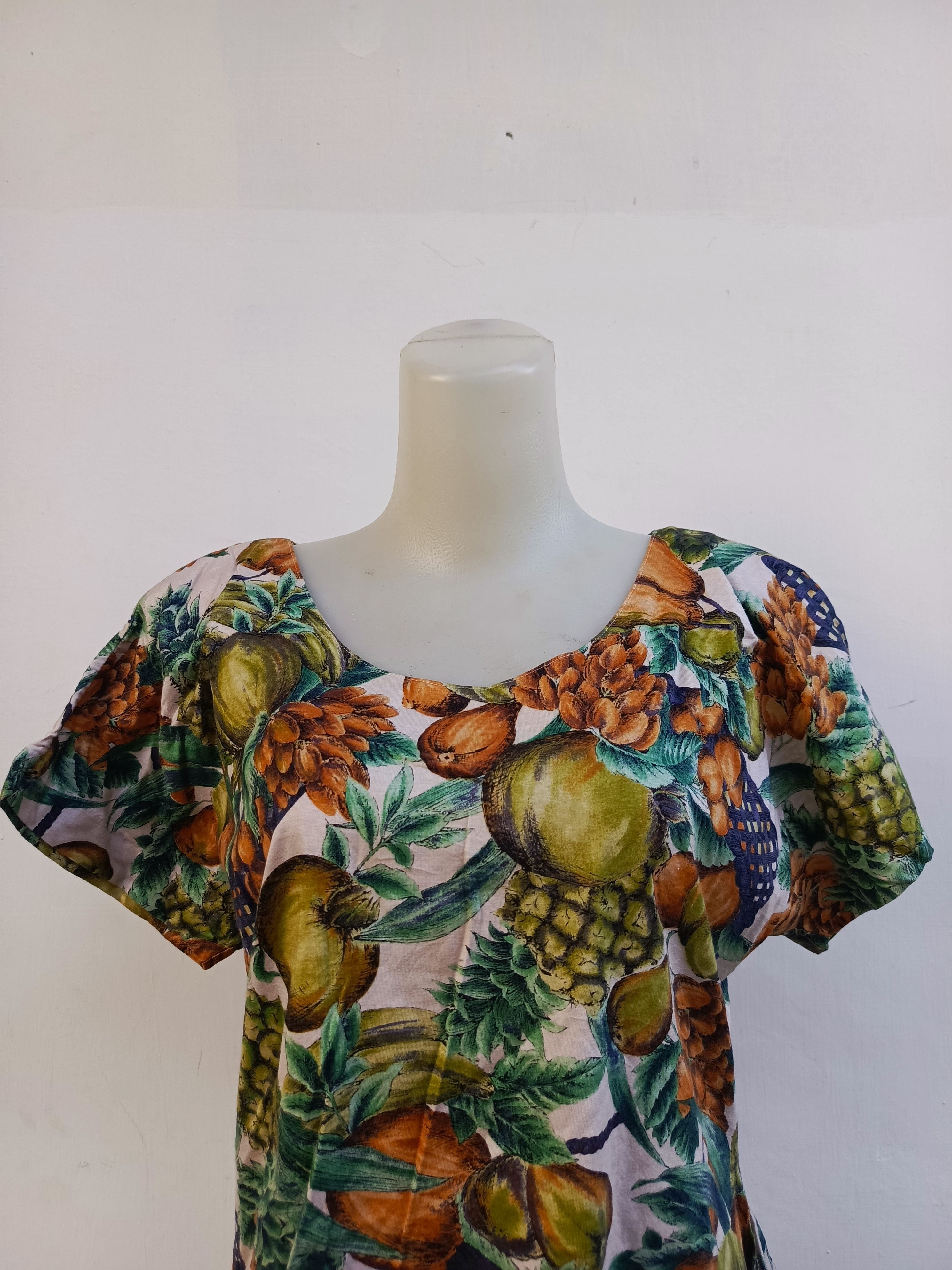 Japanese Brand Moga Vintage Fruit Pattern Asymmetrical Blouse Size M / US 6-8 / IT 42-44 - 2 Thumbnail