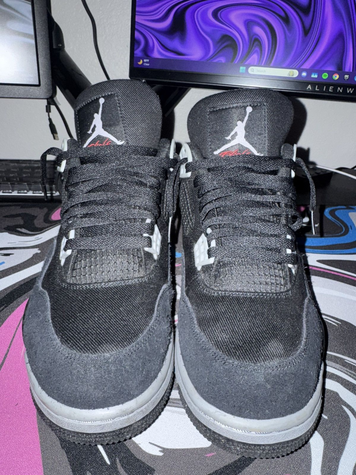 Jordan Brand Air Jordan 4 Black Canvas Size US 11 / EU 44 - 3 Thumbnail