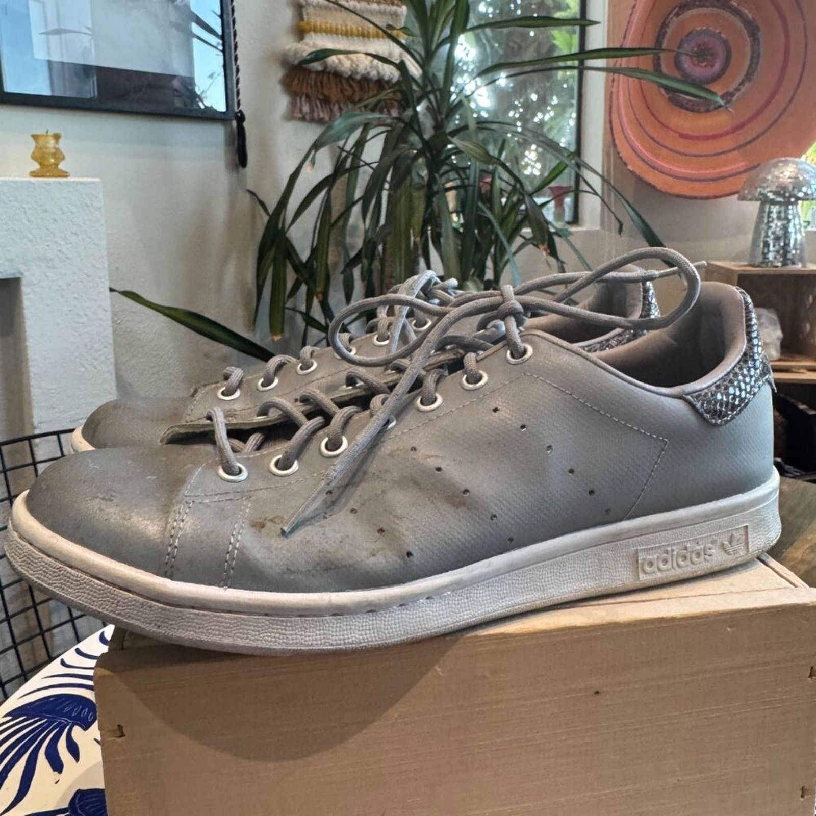 Adidas Adidas Stan Smith Grey/Snakeskin, Men’s 10.5, Fair Condition Size US 10.5 / EU 43-44 - 4 Thumbnail