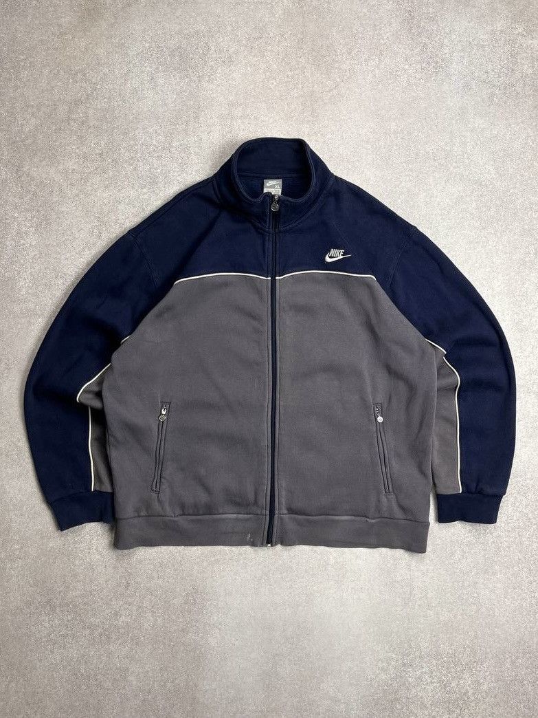 VINTAGE NIKE SWOOSH BOXY OLYMPIC ZIP HOODIE Y2K XL