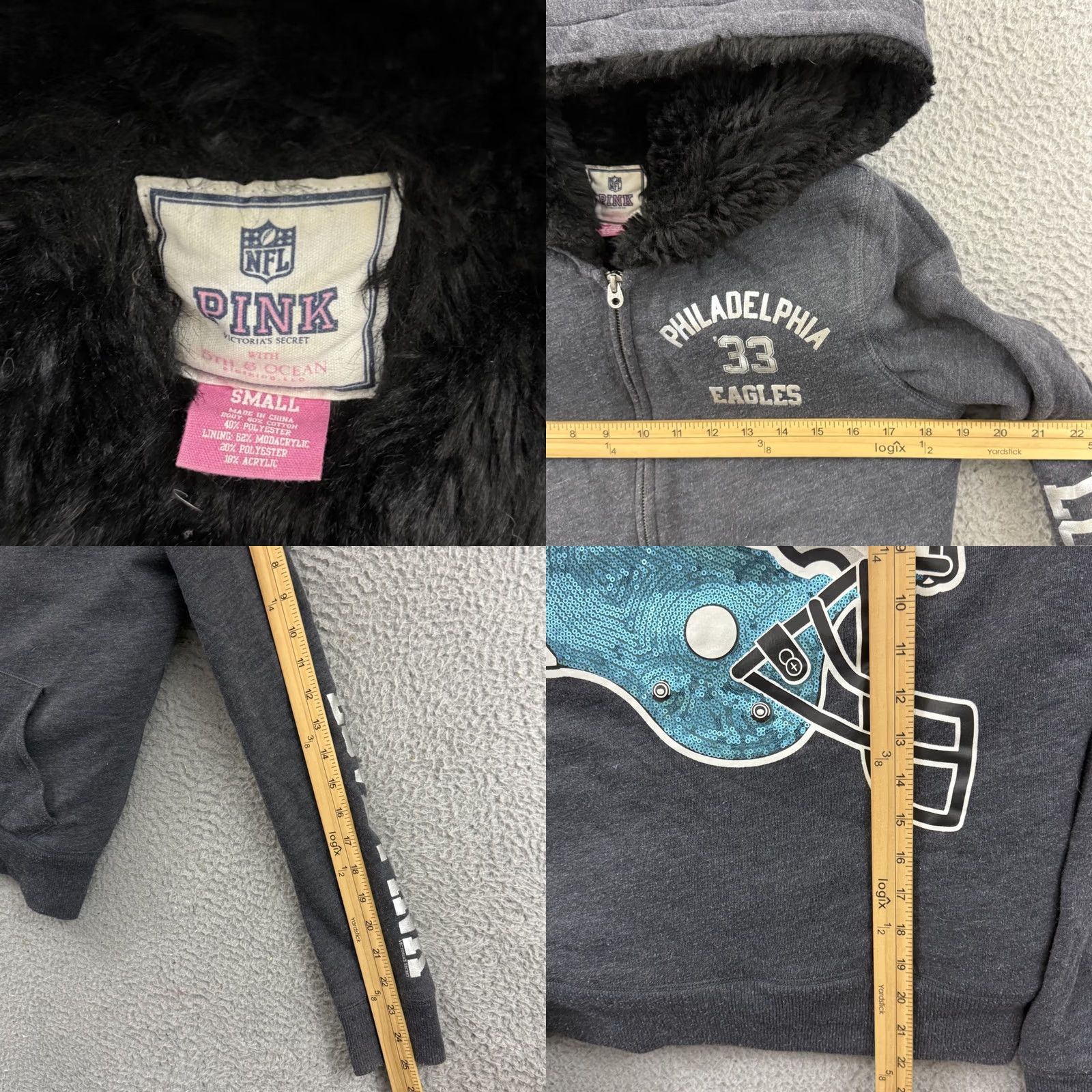 Victoria's Secret VINTAGE Philadelphia Eagles Pink Victoria’s Secret Jacket Womens Small NFL Hooded Sherpa Size S / US 4 / IT 40 - 8 Thumbnail