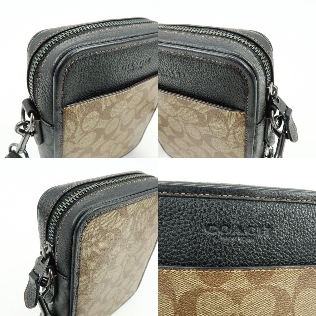 Coach Coach Signature Coated Canvas Crossbody Bag Tan Size ONE SIZE - 6 Thumbnail