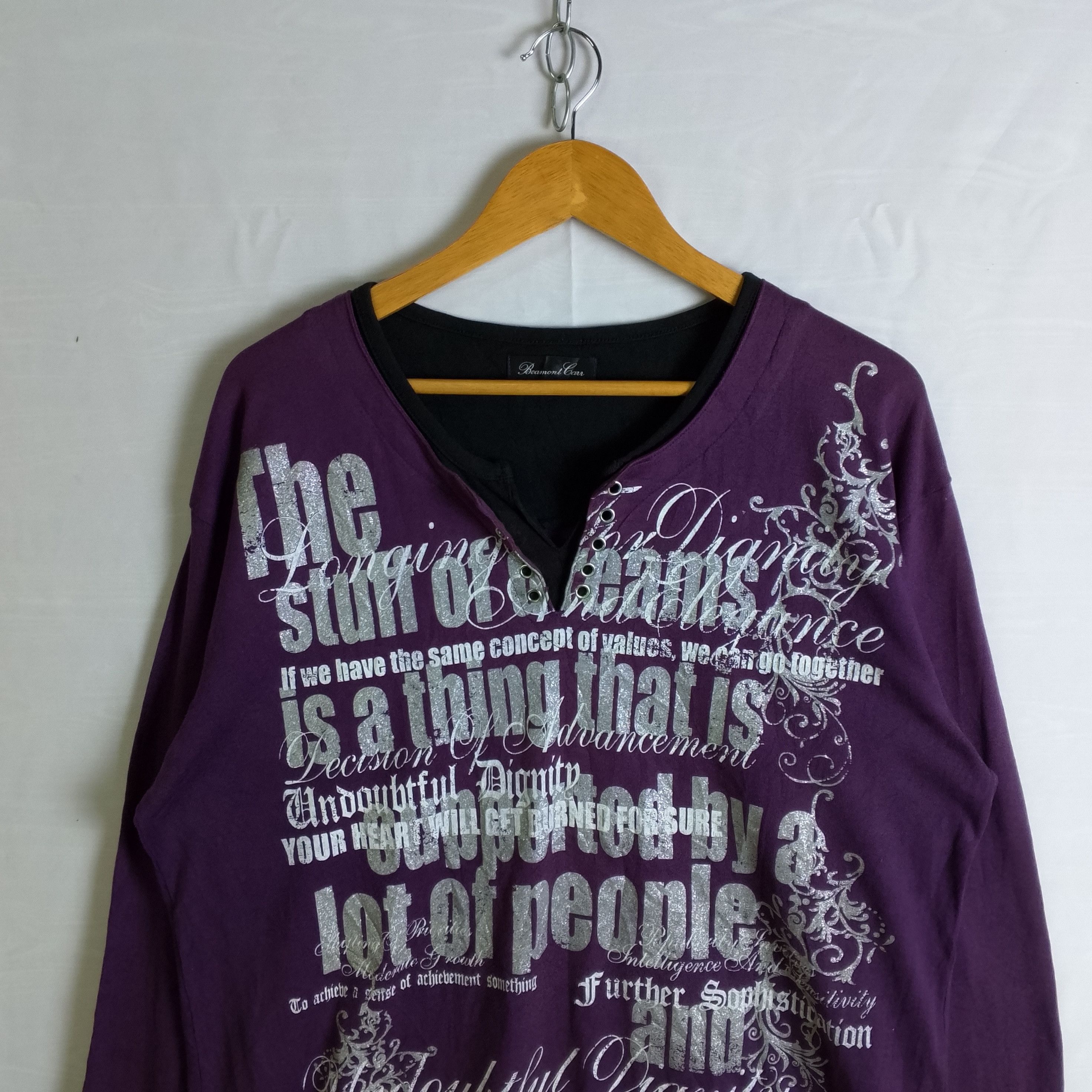 If Six Was Nine Beaumont Carr Poem Y2k Layered Vkei Tee Lgb Punk Style Size US XL / EU 56 / 4 - 2 Thumbnail