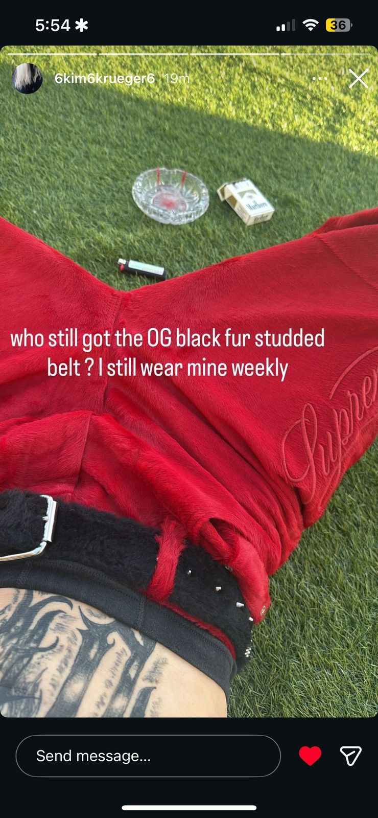 Kim Krueger × Playboi Carti Kim Krueger Studded Leopard Fur Belt