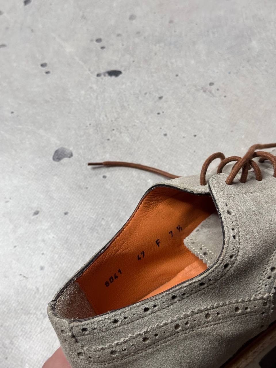 Santoni Santoni Suede Brogue Shoes Light Grey Size 7.5 Made in Italy Size US 8.5 / EU 41-42 - 8 Thumbnail